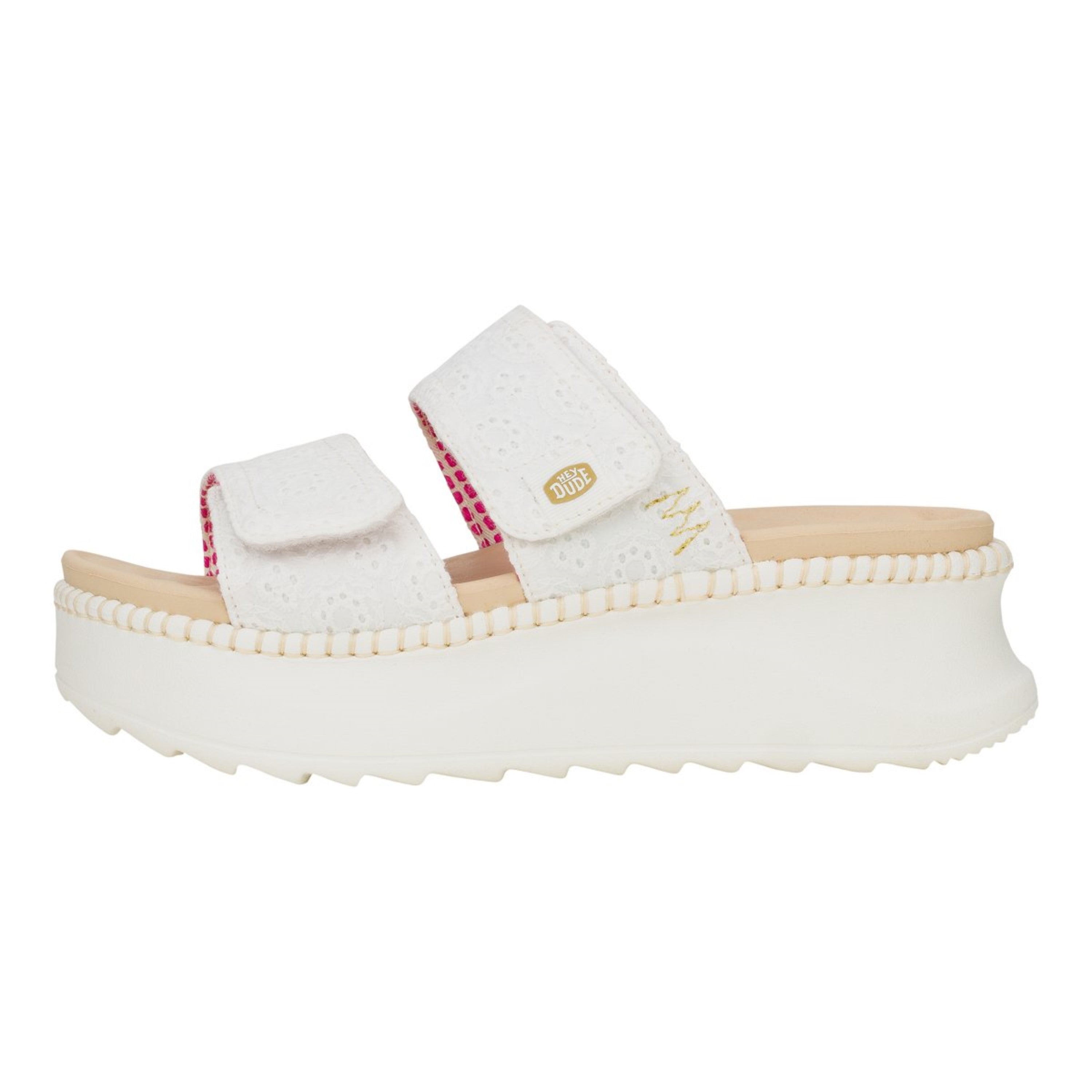 DELRAY SLIDE EYELET WHITE