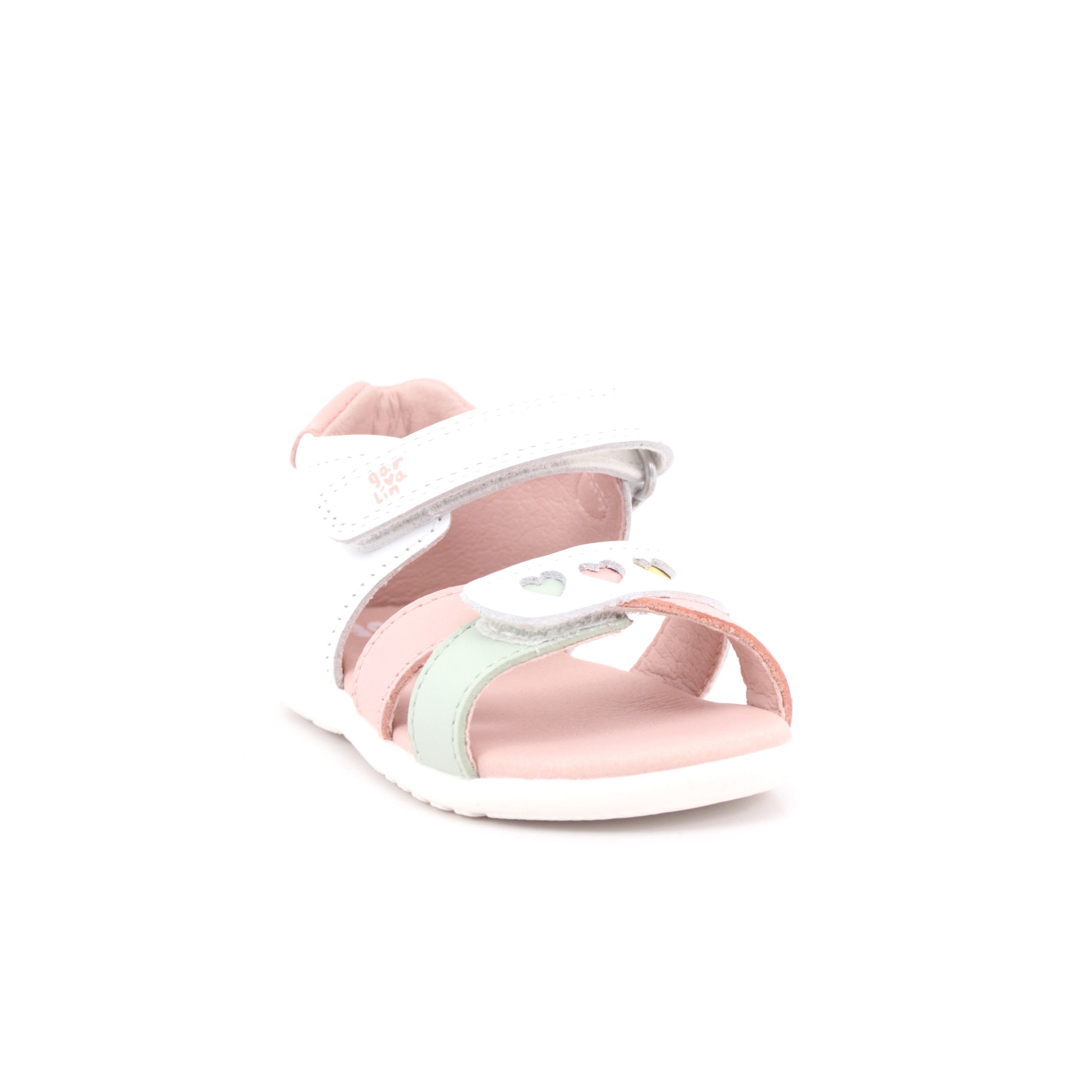 SANDALIA CORAZONES SAUVAGE BLANCO Y CIPRIA