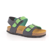 SANDALO BAMBINO NAPPA BLU/VERDE 004