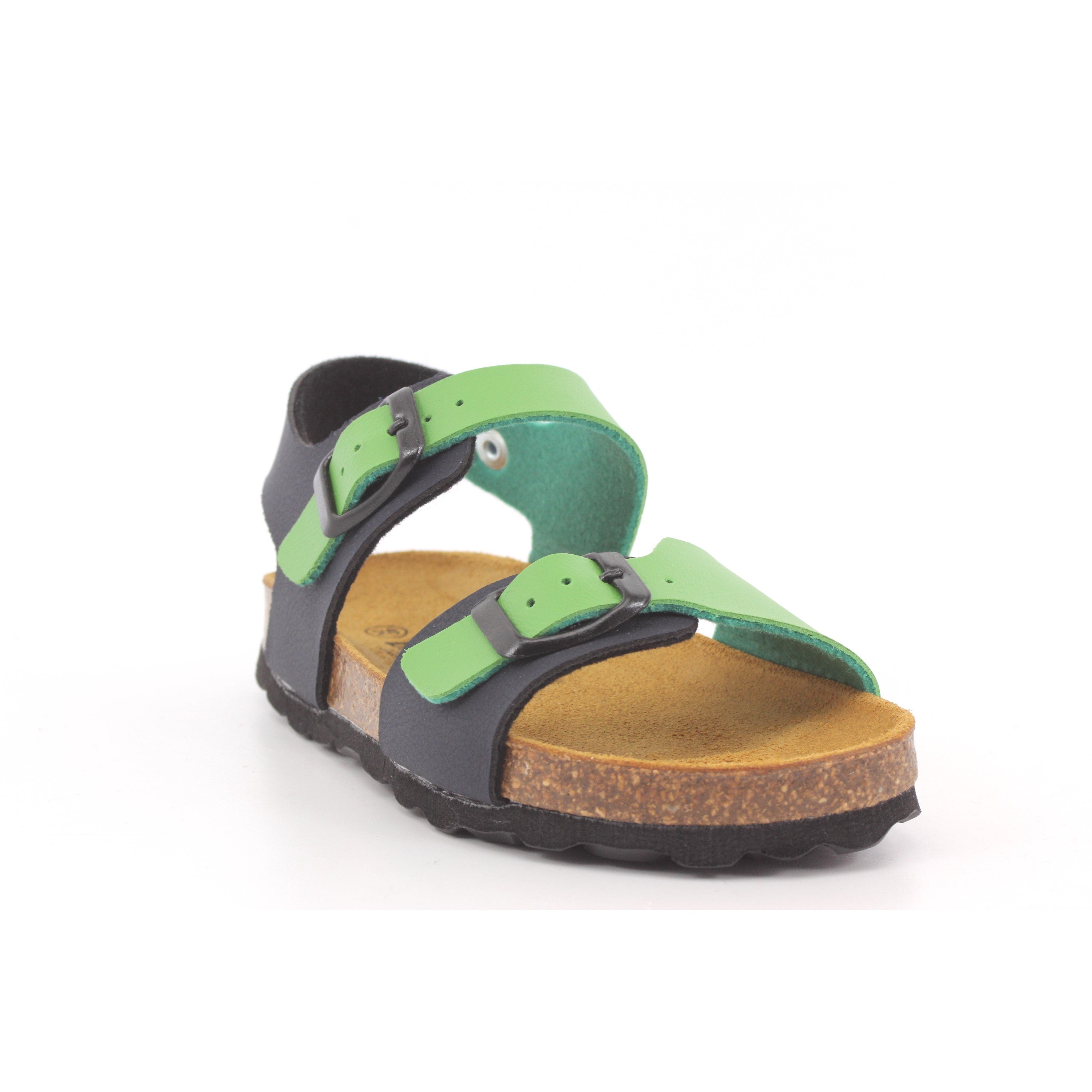 SANDALO BAMBINO NAPPA BLU/VERDE 004