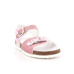 SANDALO BAMBINA GLITTER FINE ROSA/GARDEN 017