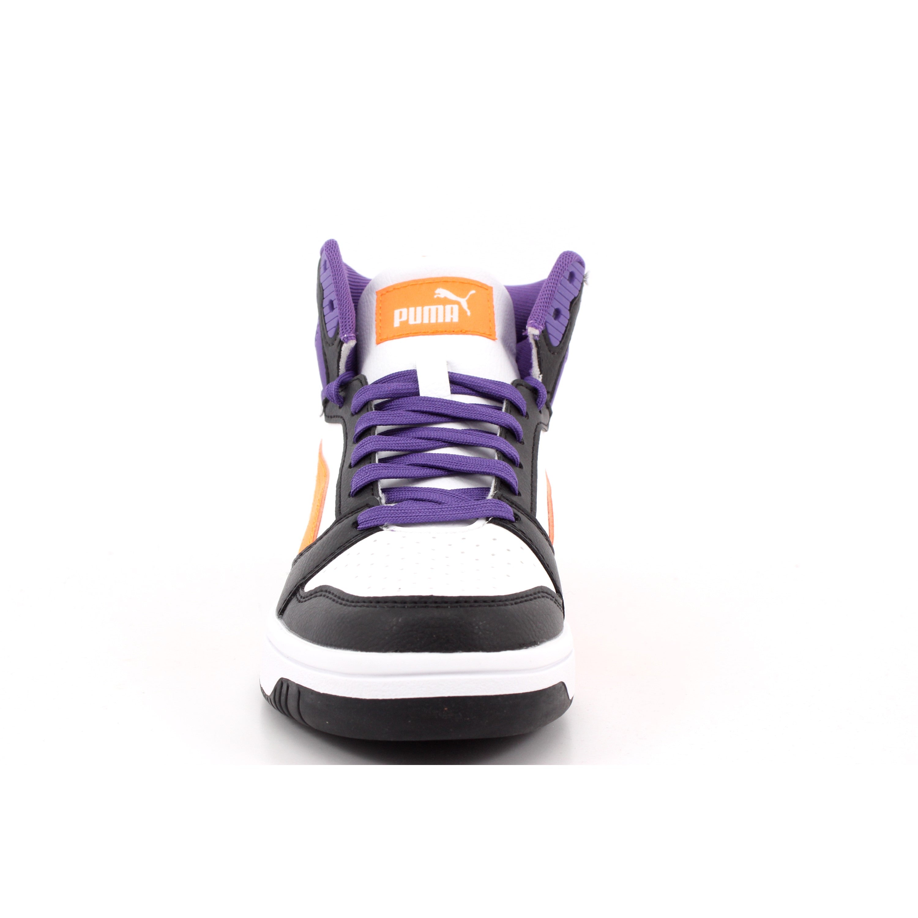 PUMA REBOUND V6 MID JR PUMA WHITE-ORANGE