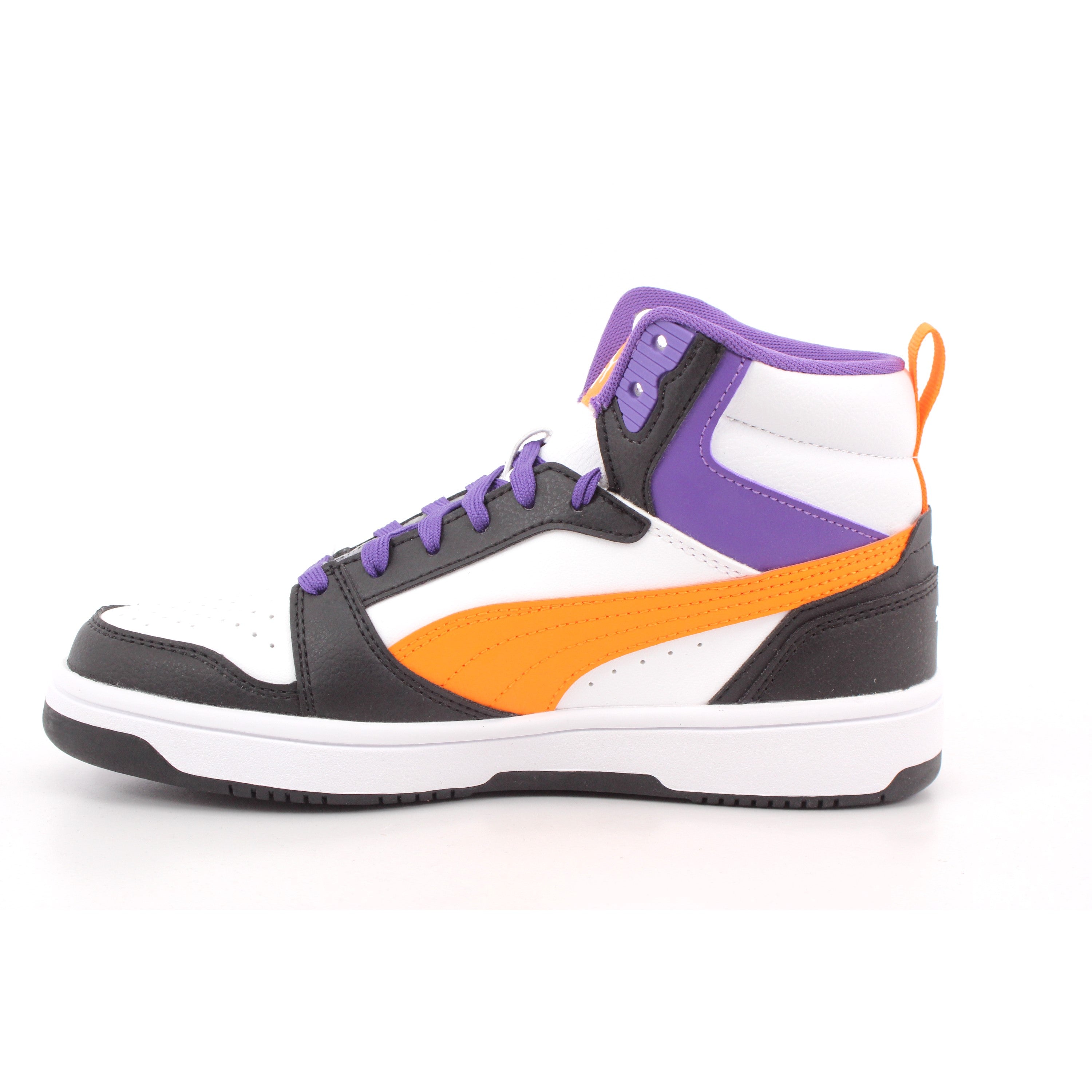 PUMA REBOUND V6 MID JR PUMA WHITE-ORANGE