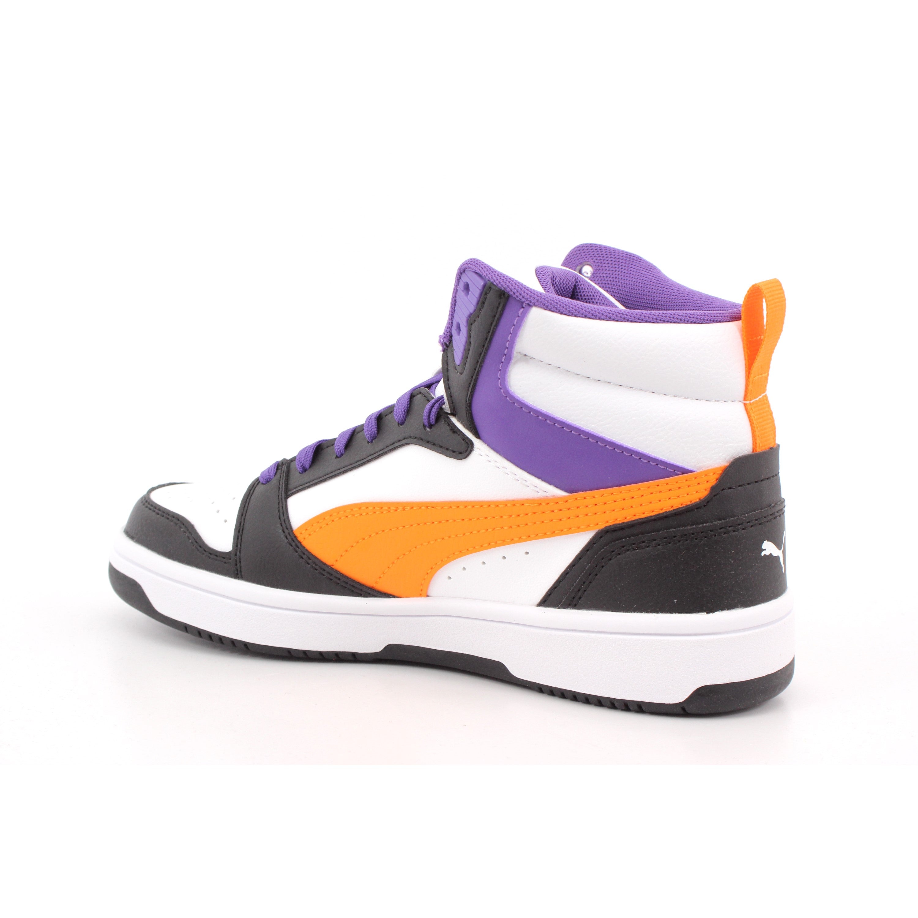 PUMA REBOUND V6 MID JR PUMA WHITE-ORANGE