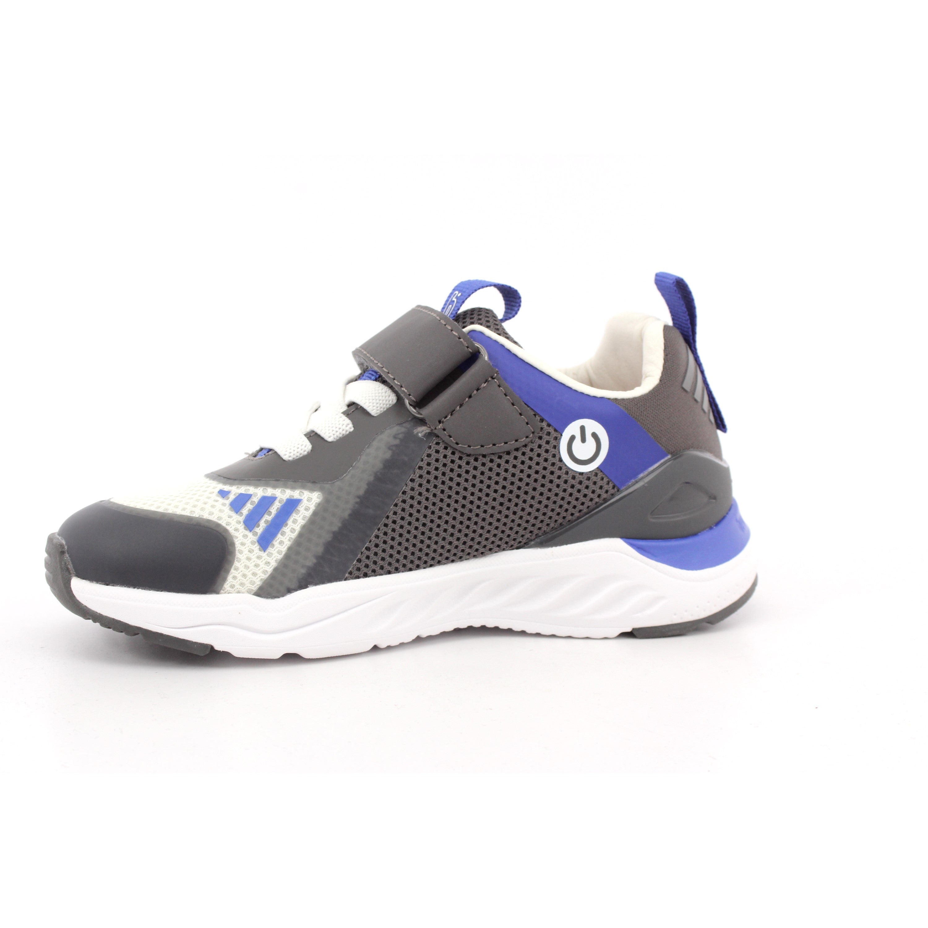 SNEAKER LUCES MAT NEGRO Y AZUL ELÉCTRICO