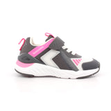 SNEAKER LUCES MAT NEGRO Y FUCSIA