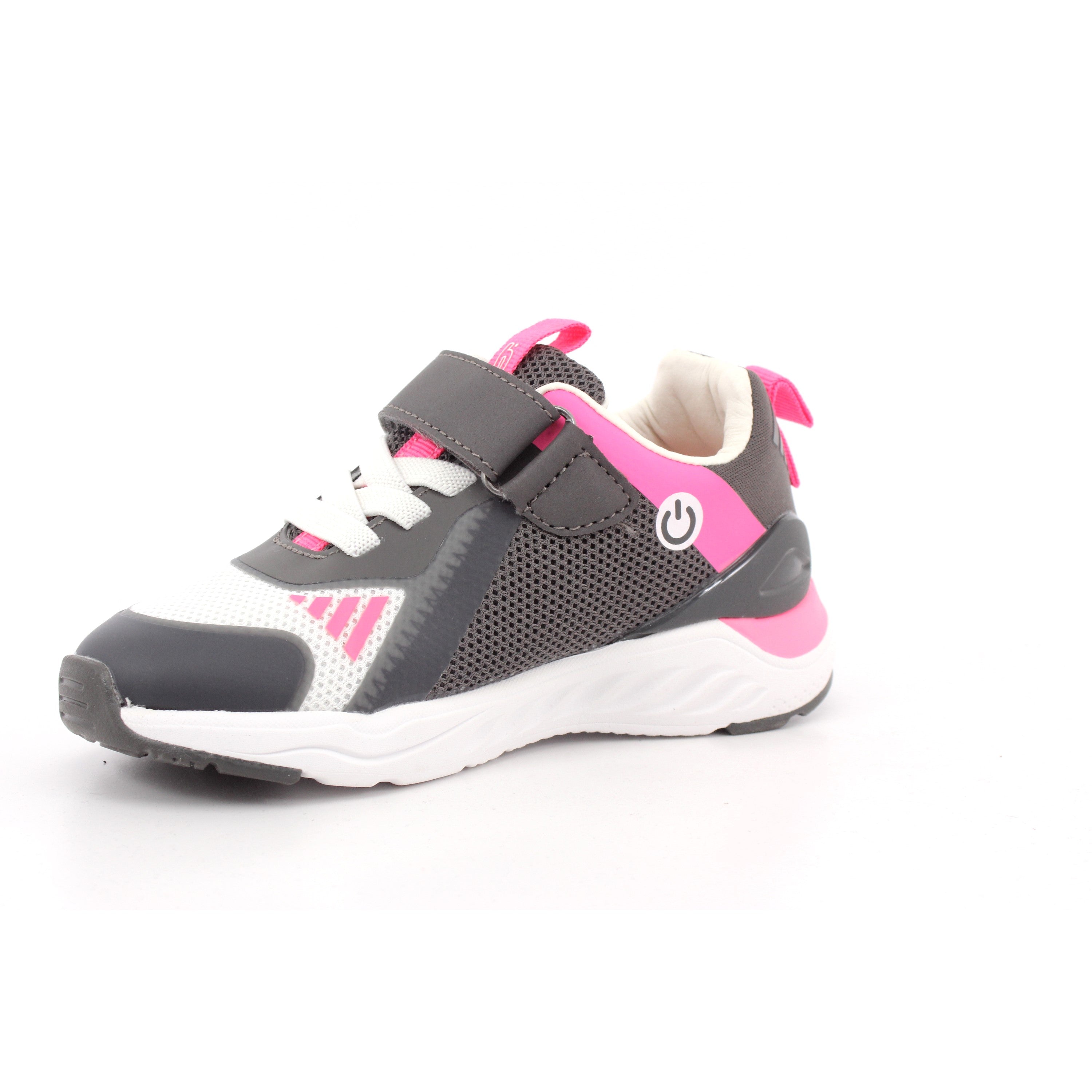 SNEAKER LUCES MAT NEGRO Y FUCSIA