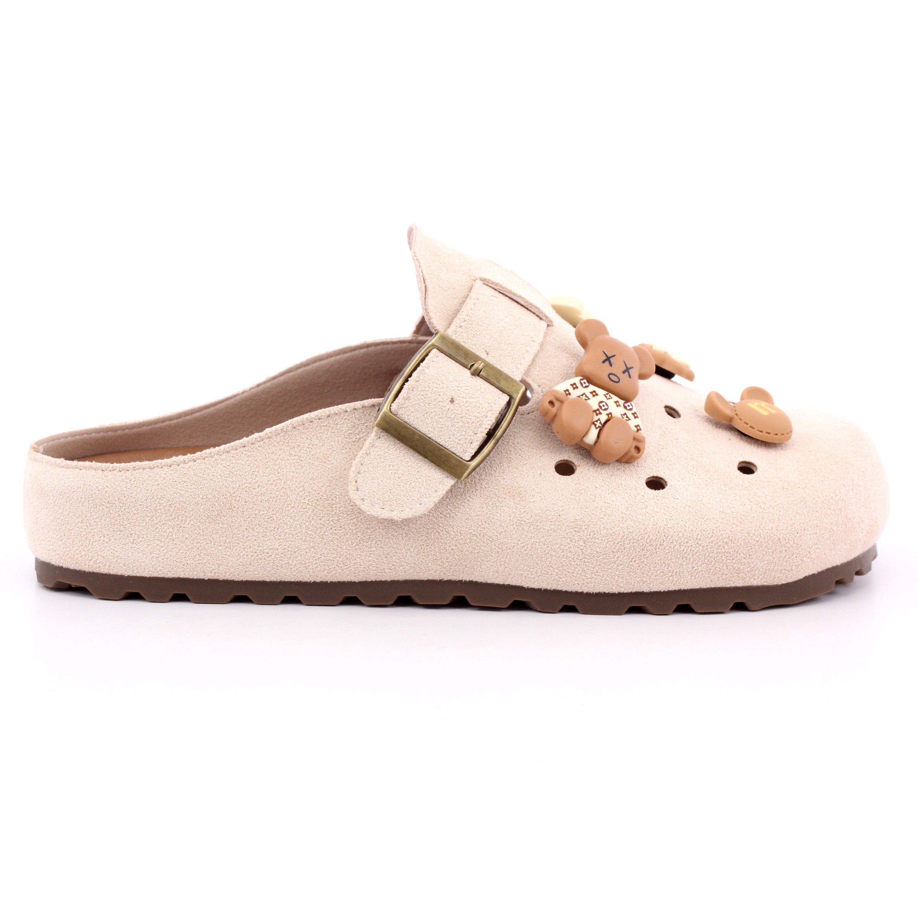 BEIGE MICROFIBER LADIES SHOES