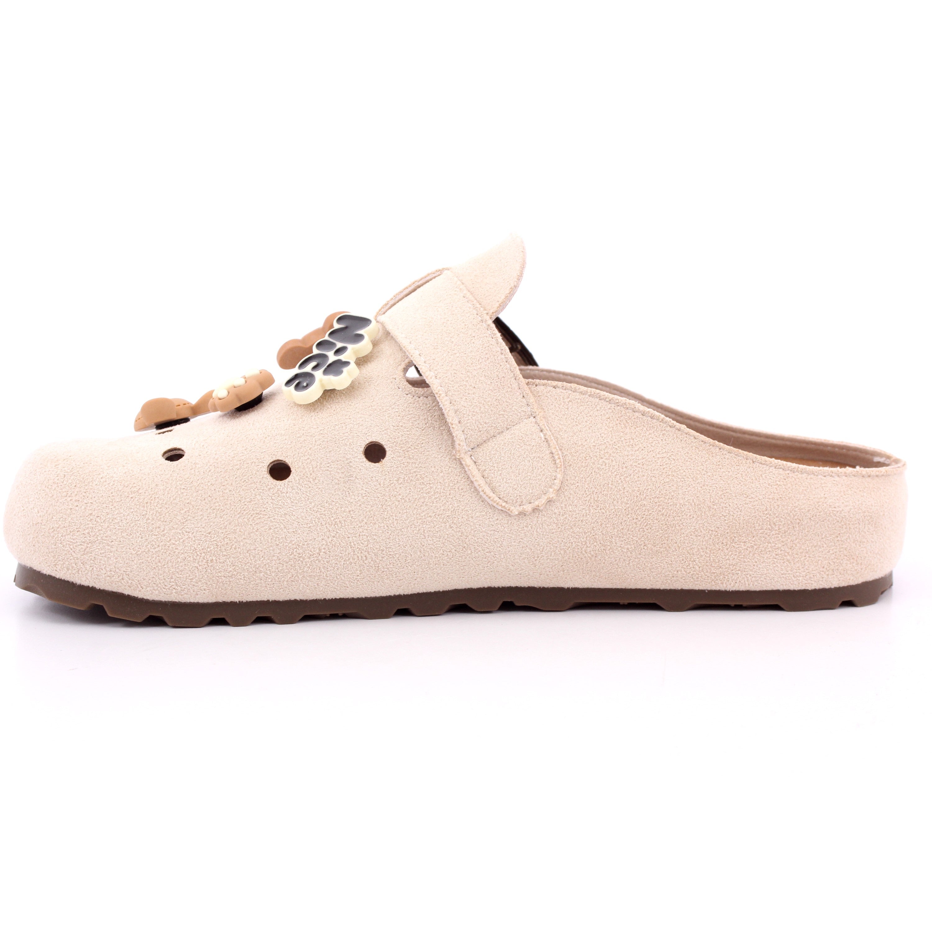 BEIGE MICROFIBER LADIES SHOES