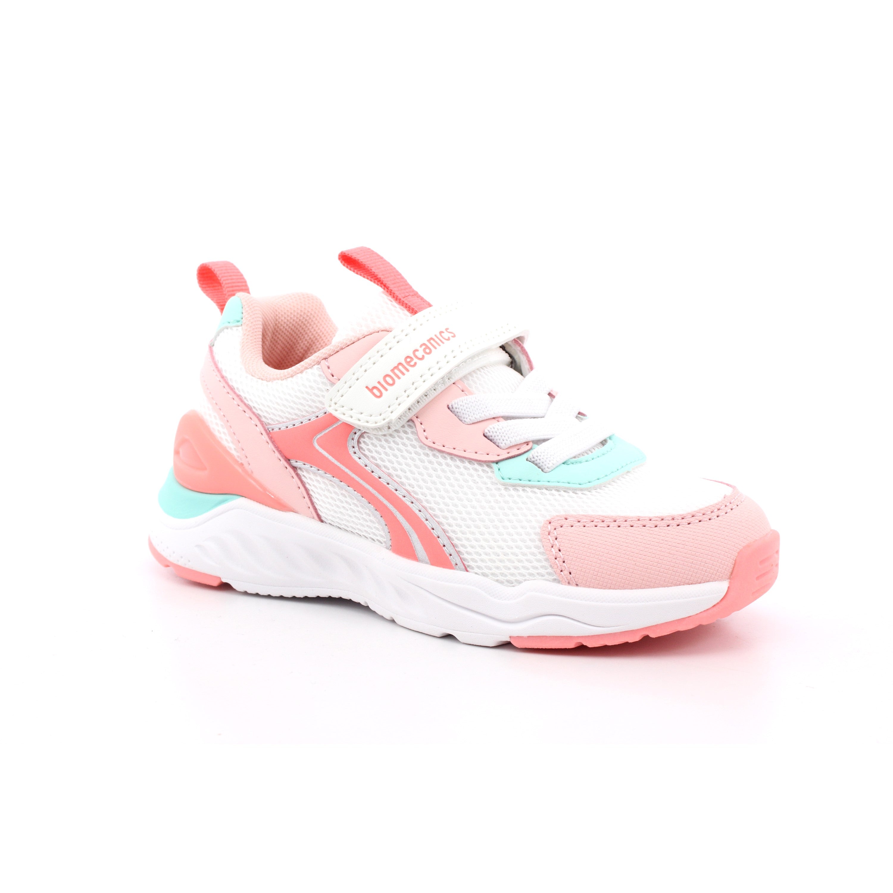 SNEAKER ELASTICOS REJILLA BLANCO Y ROSA