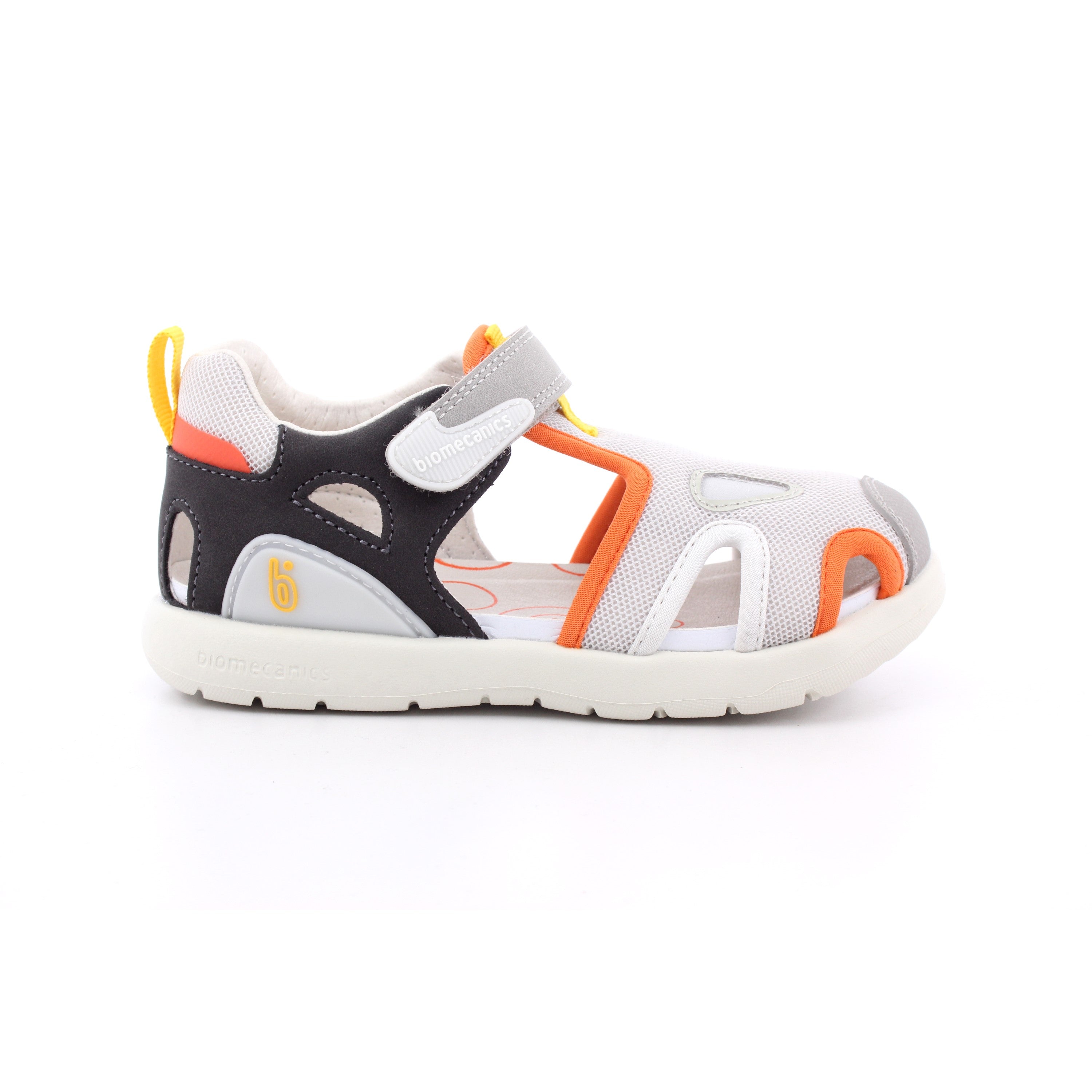 SANDALIA SPORT REJILLA GRIS Y NARANJA