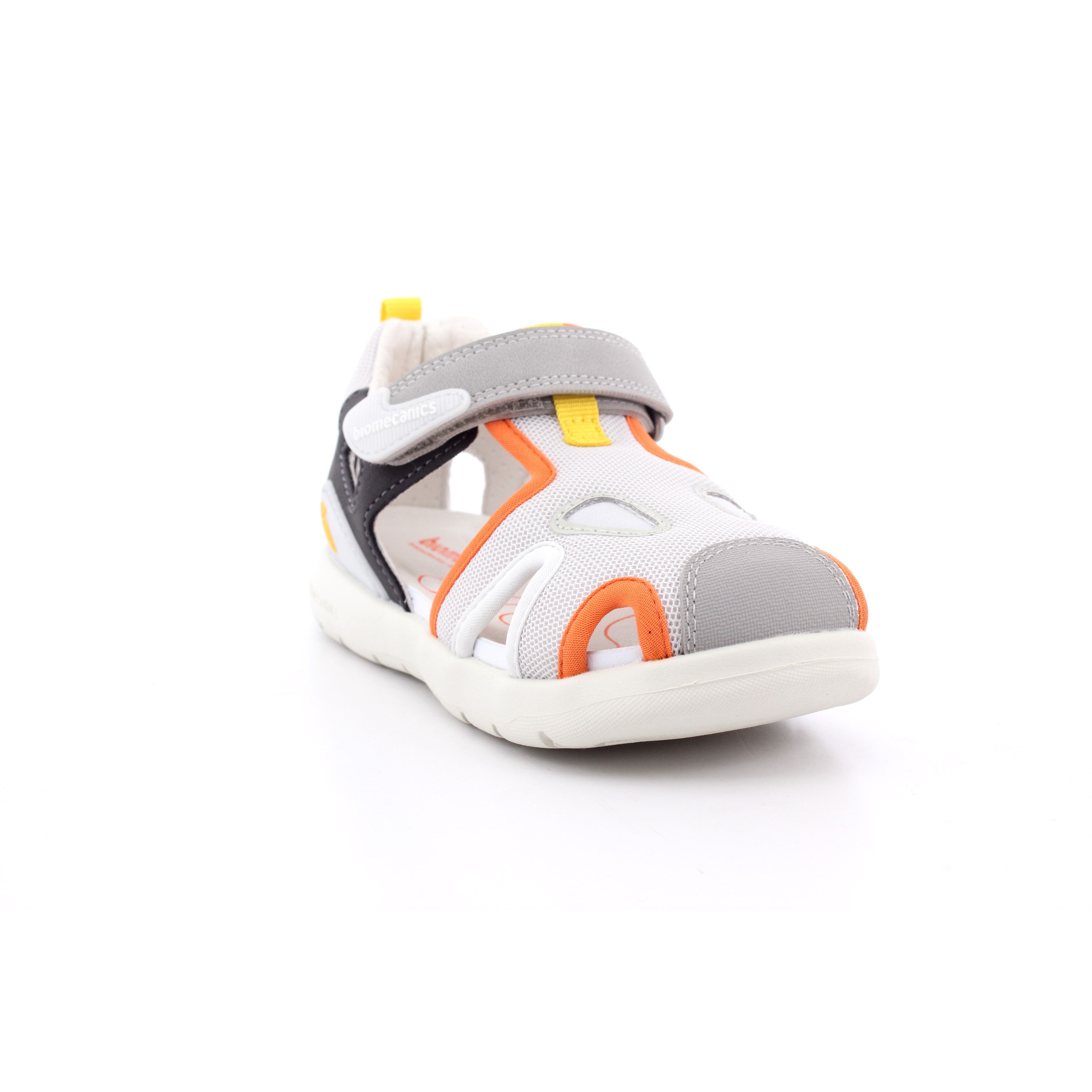 SANDALIA SPORT REJILLA GRIS Y NARANJA