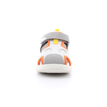 SANDALIA SPORT REJILLA GRIS Y NARANJA