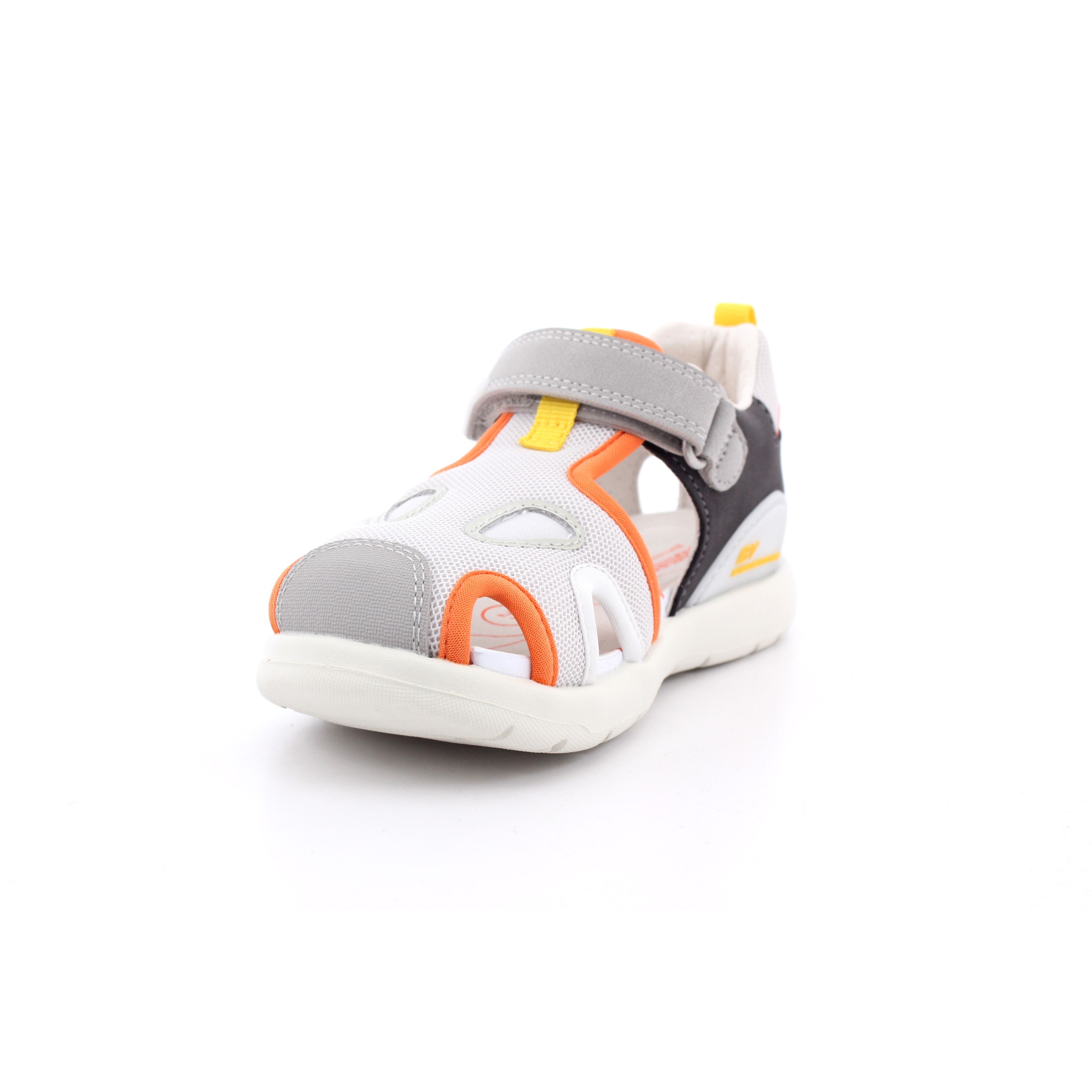 SANDALIA SPORT REJILLA GRIS Y NARANJA
