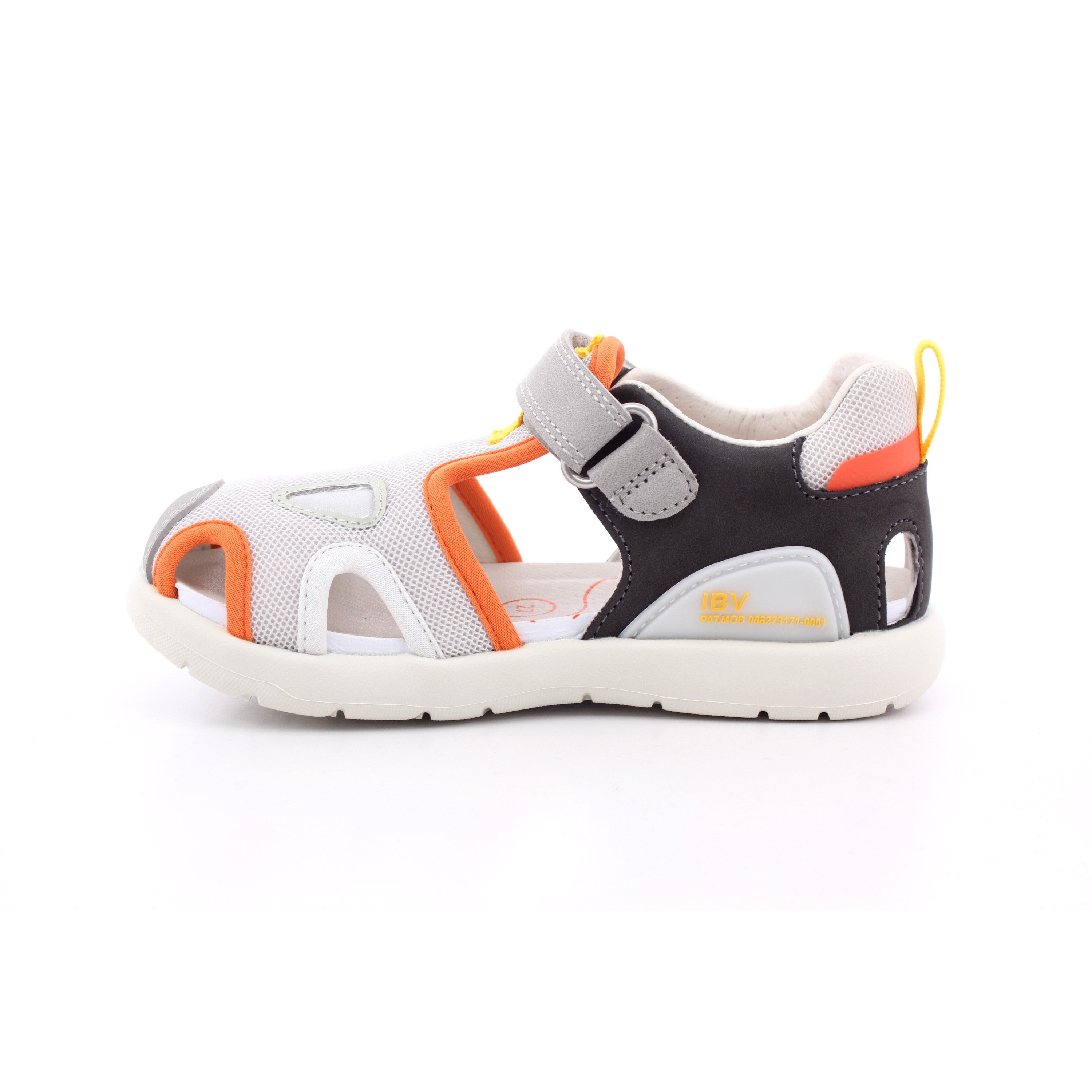 SANDALIA SPORT REJILLA GRIS Y NARANJA