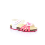 SANDALIA BIO CORAZON MAT BLANCO Y FUCSIA