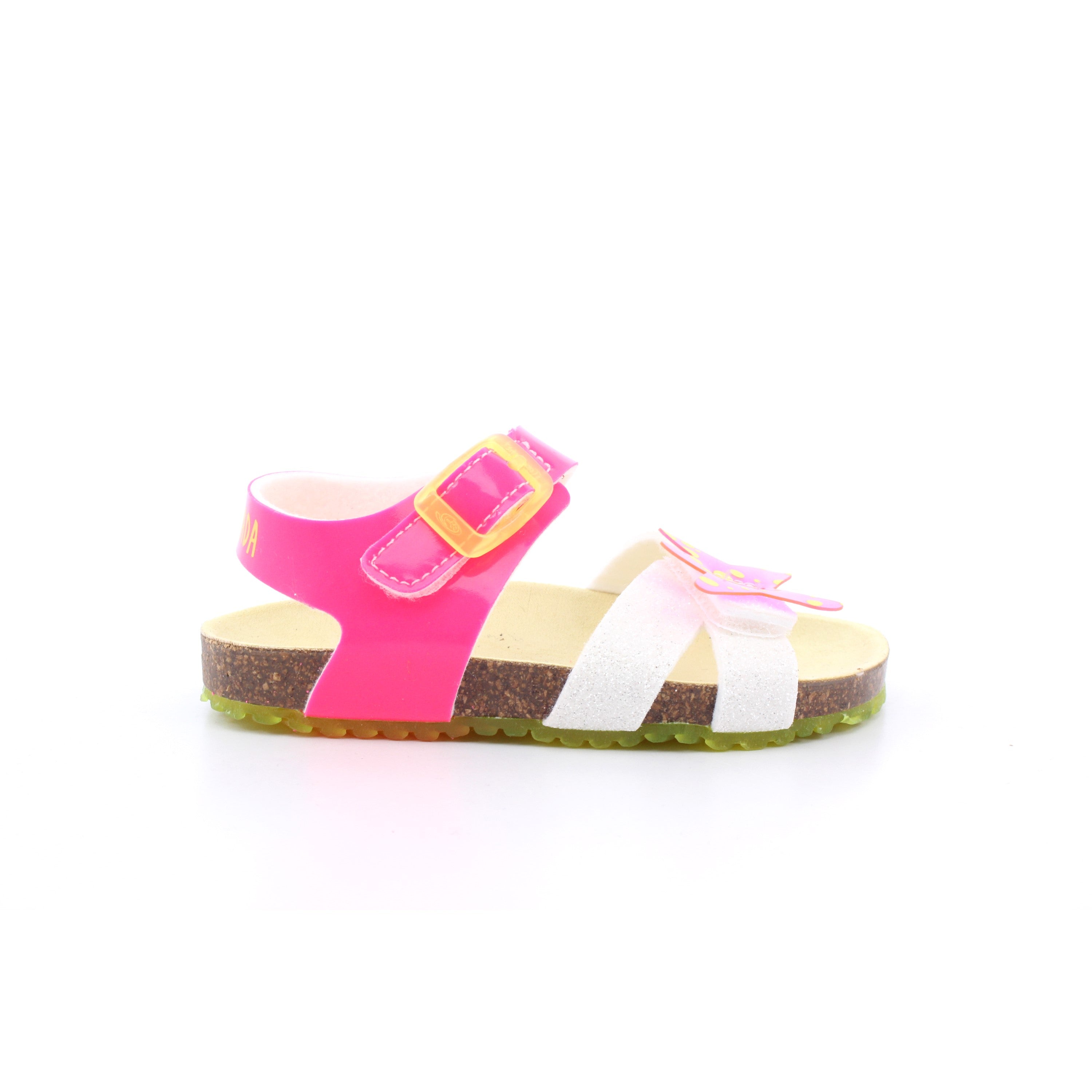 SANDALIA BIO TWIN MAT FUCSIA Y BLANCO