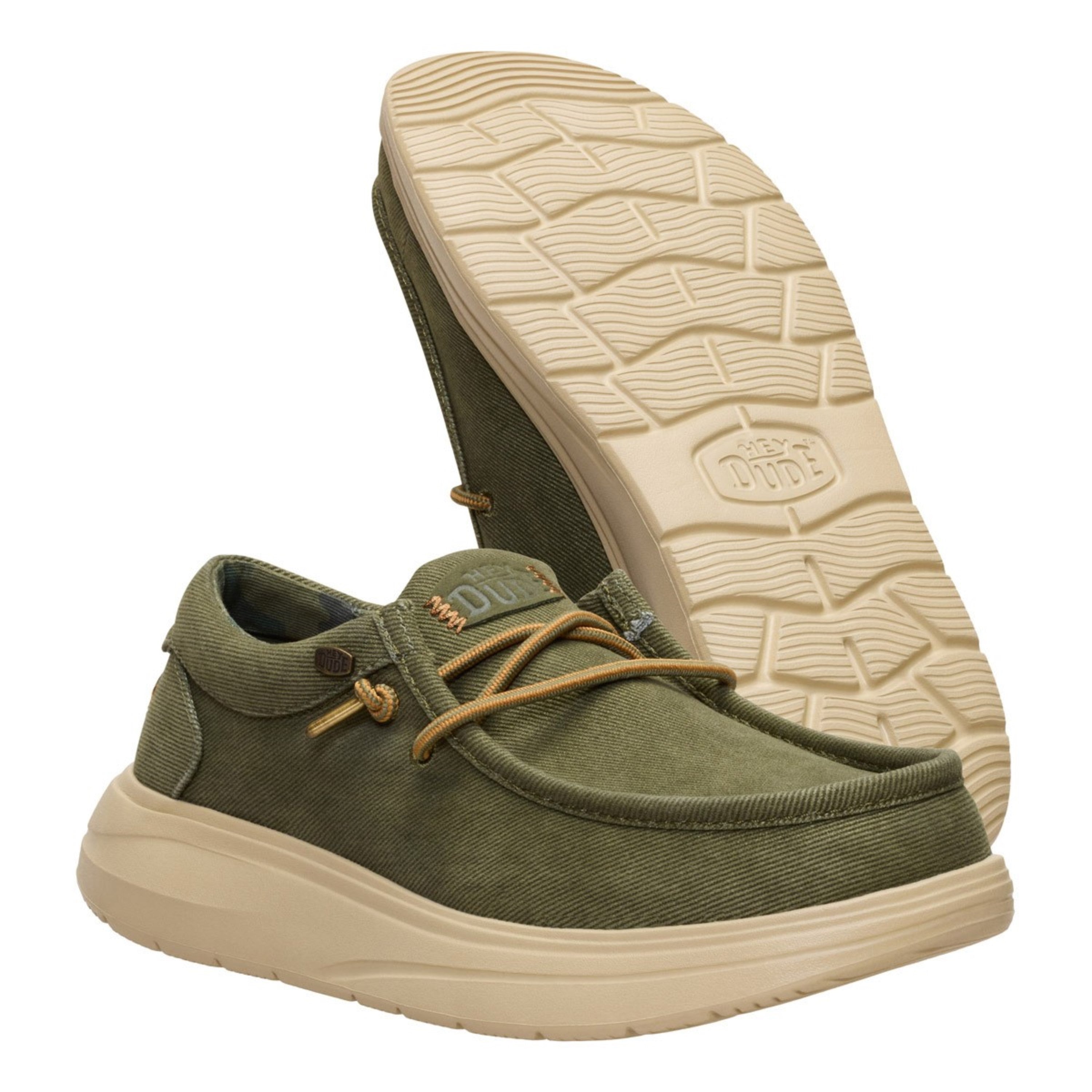 WALLY COMF WORN TWILL 3BN BURNT OLIVE/BOULDER TAN
