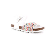 SANDALO VERNICE + GLITTER BIANCO/MULTICOLOR