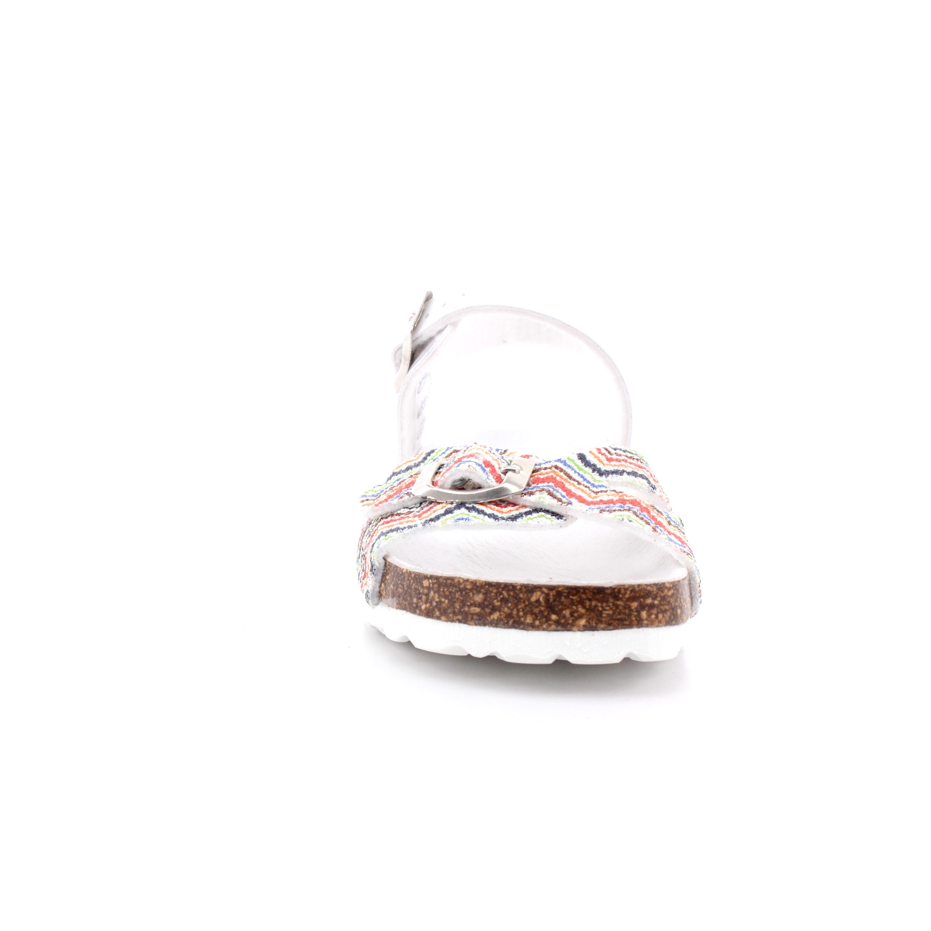 SANDALO VERNICE + GLITTER BIANCO/MULTICOLOR