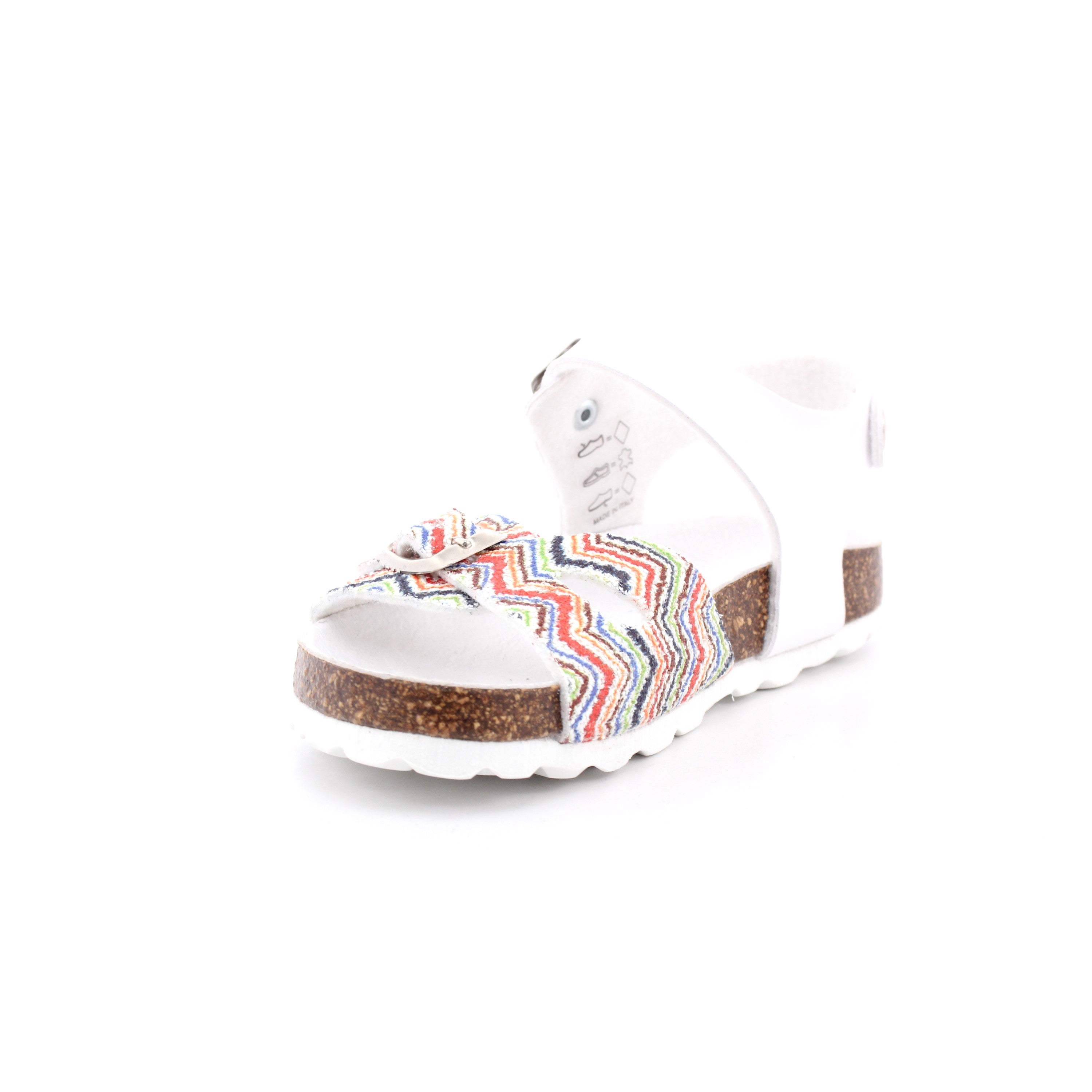 SANDALO VERNICE + GLITTER BIANCO/MULTICOLOR