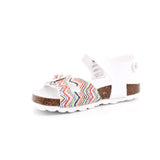 SANDALO VERNICE + GLITTER BIANCO/MULTICOLOR