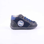 SCARPA ALLACCIATA BLU PELLE