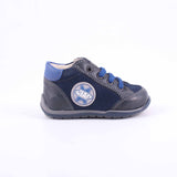 SCARPA ALLACCIATA BLU PELLE
