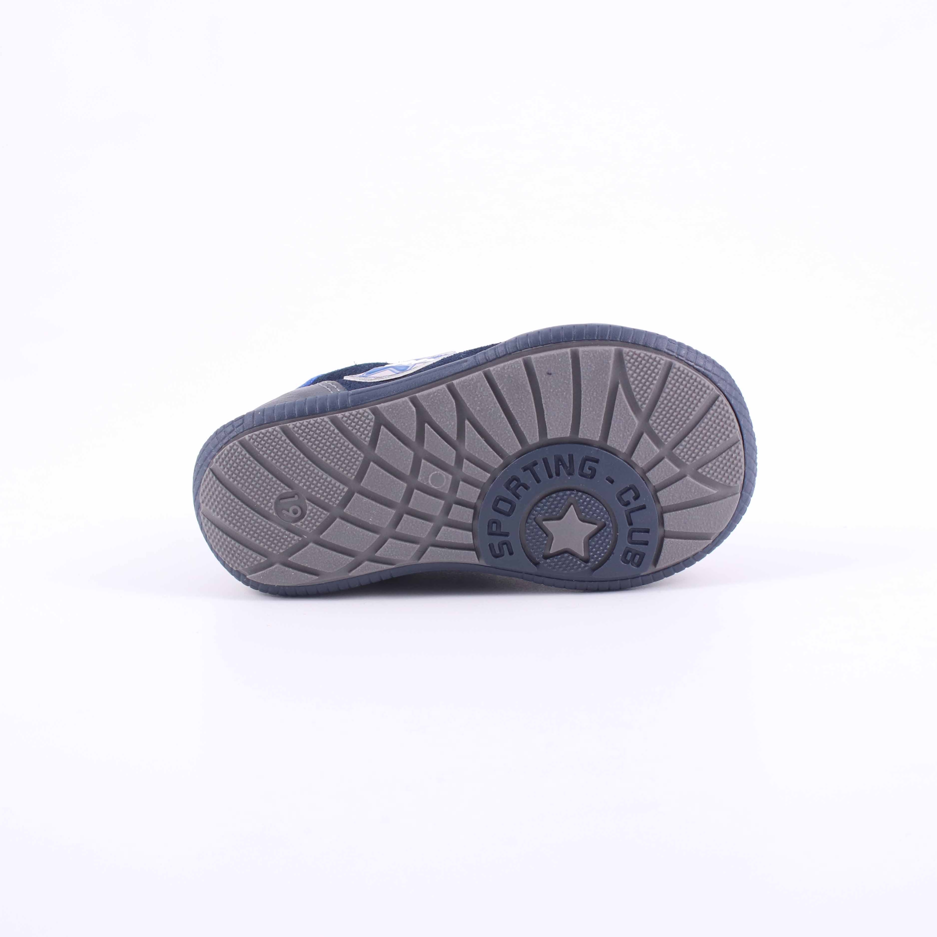 SCARPA ALLACCIATA BLU PELLE