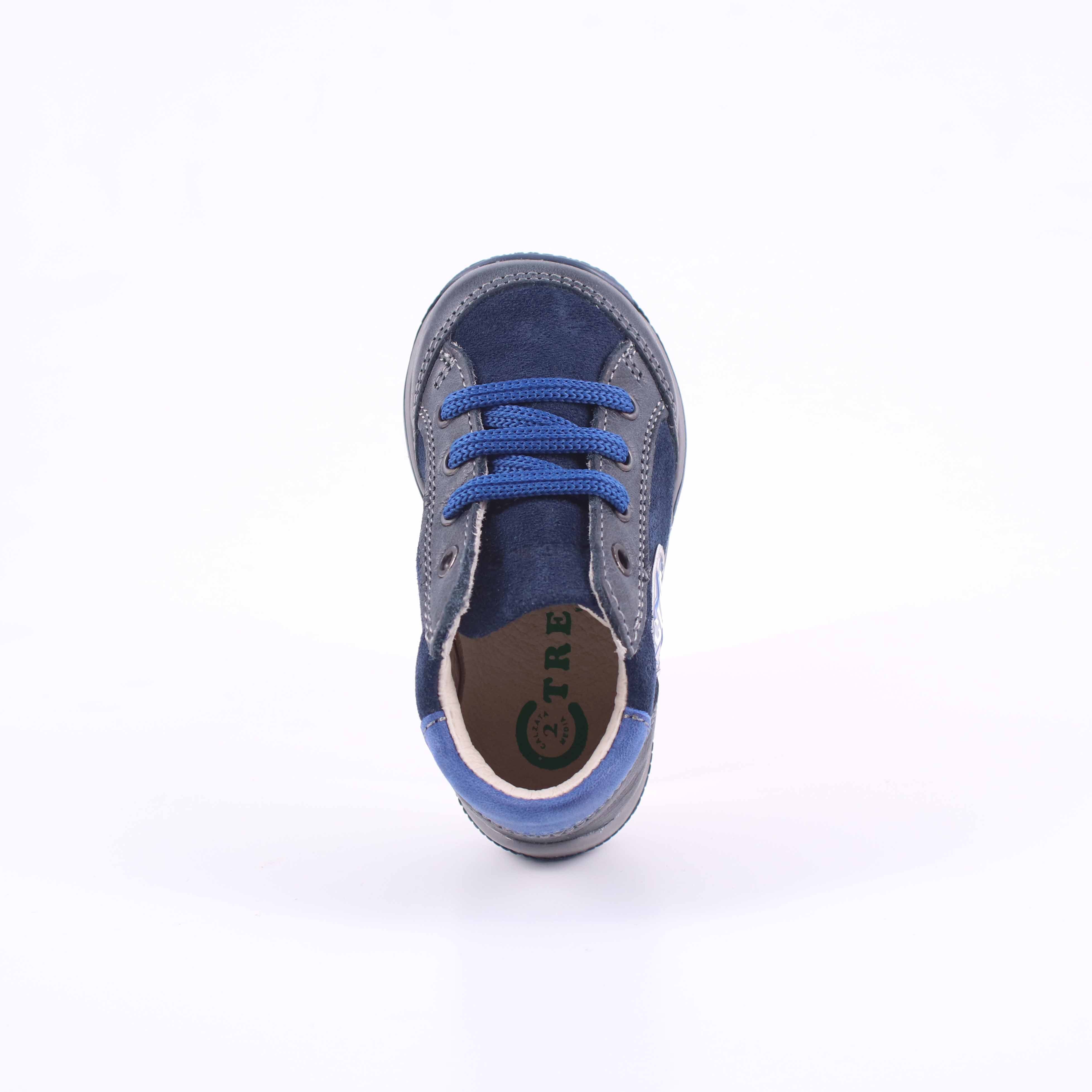 SCARPA ALLACCIATA BLU PELLE