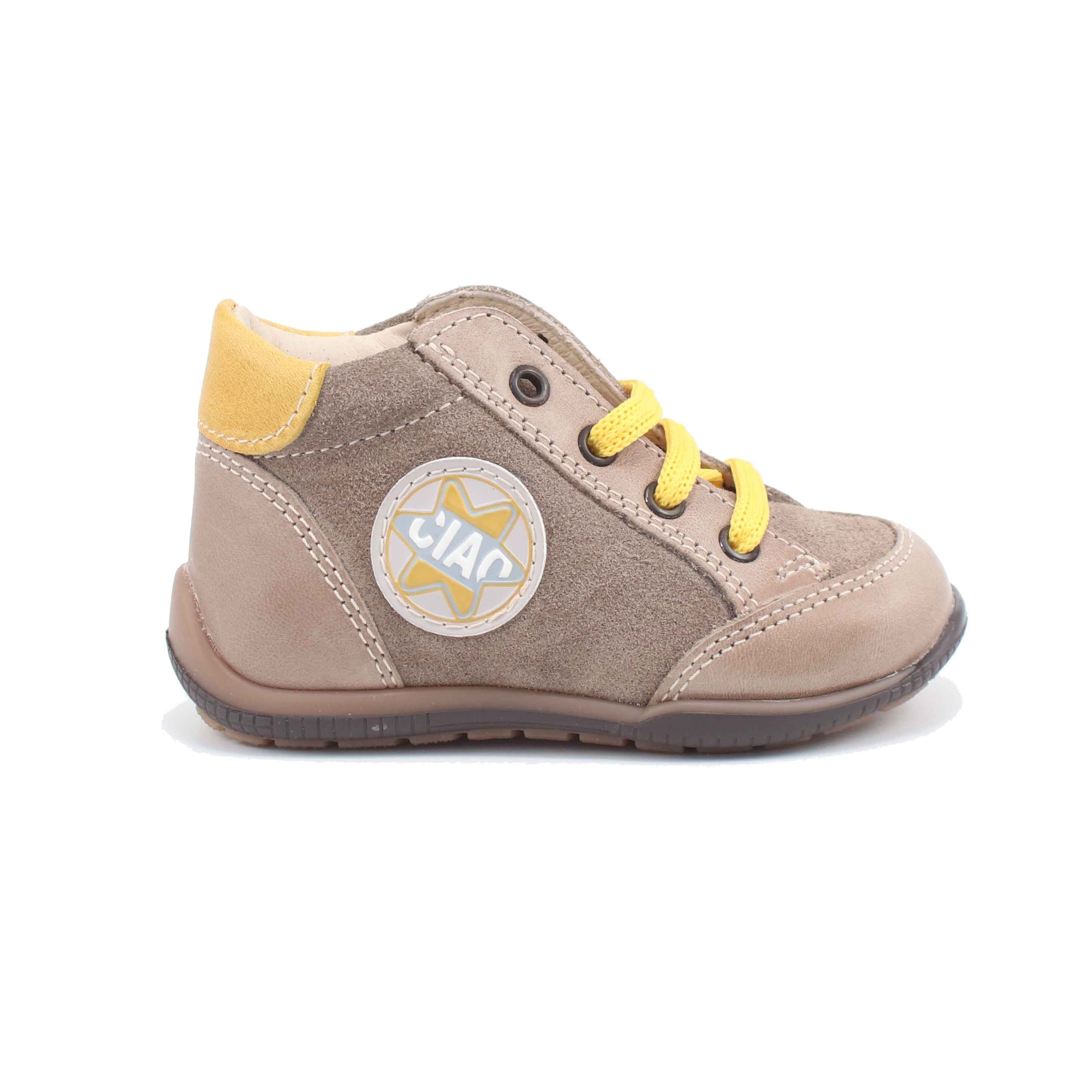SCARPA ALLACCIATA TAUPE PELLE