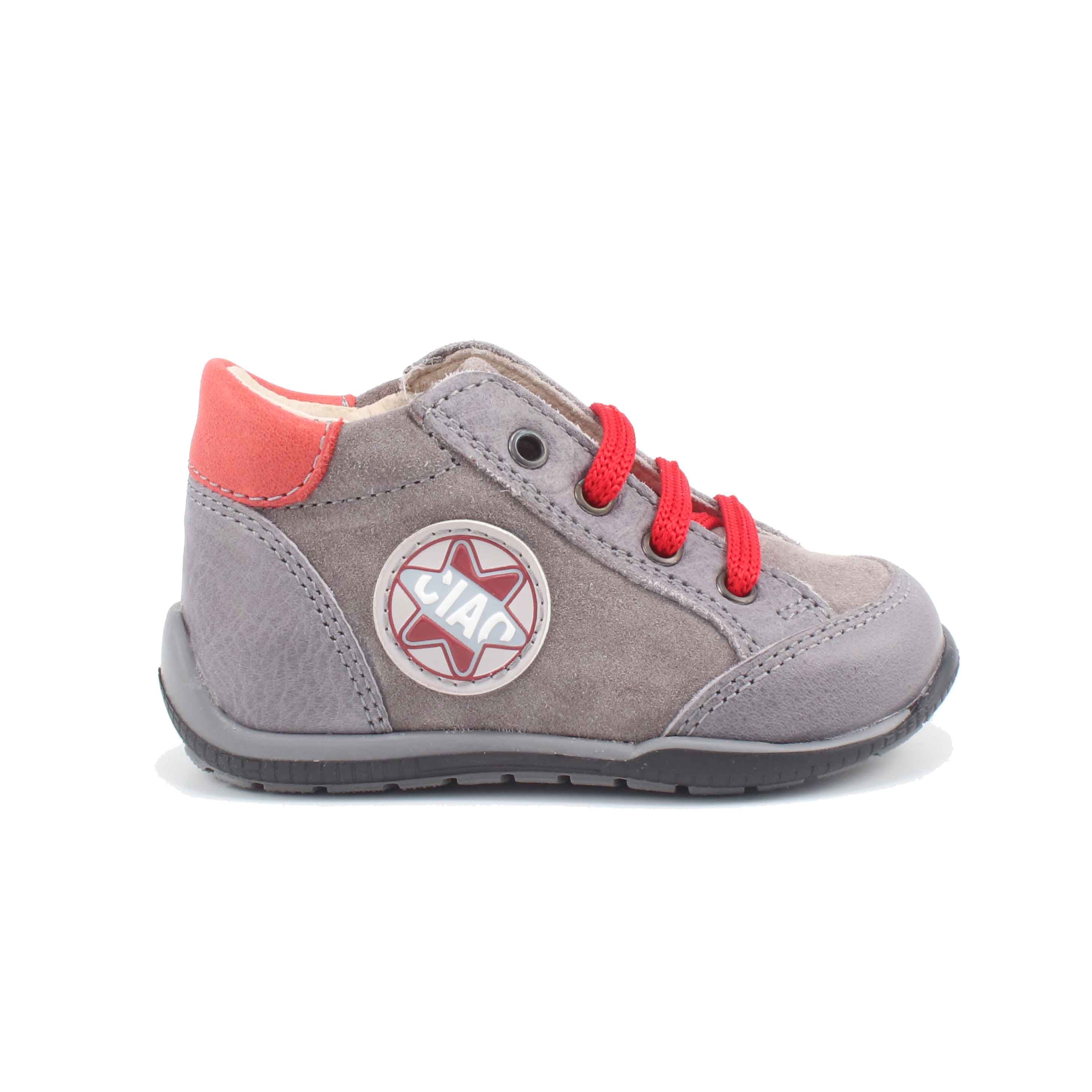 SCARPA ALLACCIATA GRIGIO PELLE