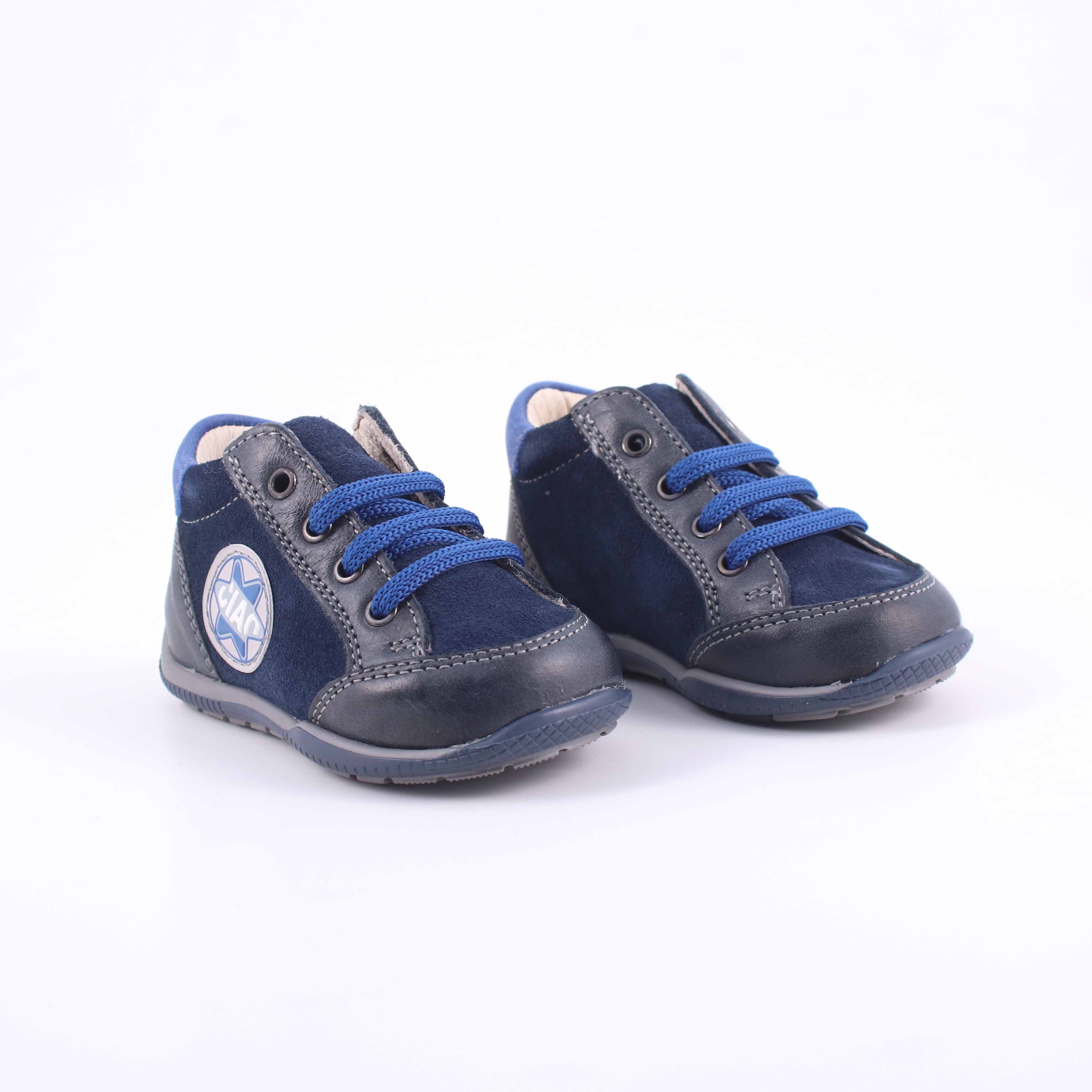 SCARPA ALLACCIATA BLU PELLE