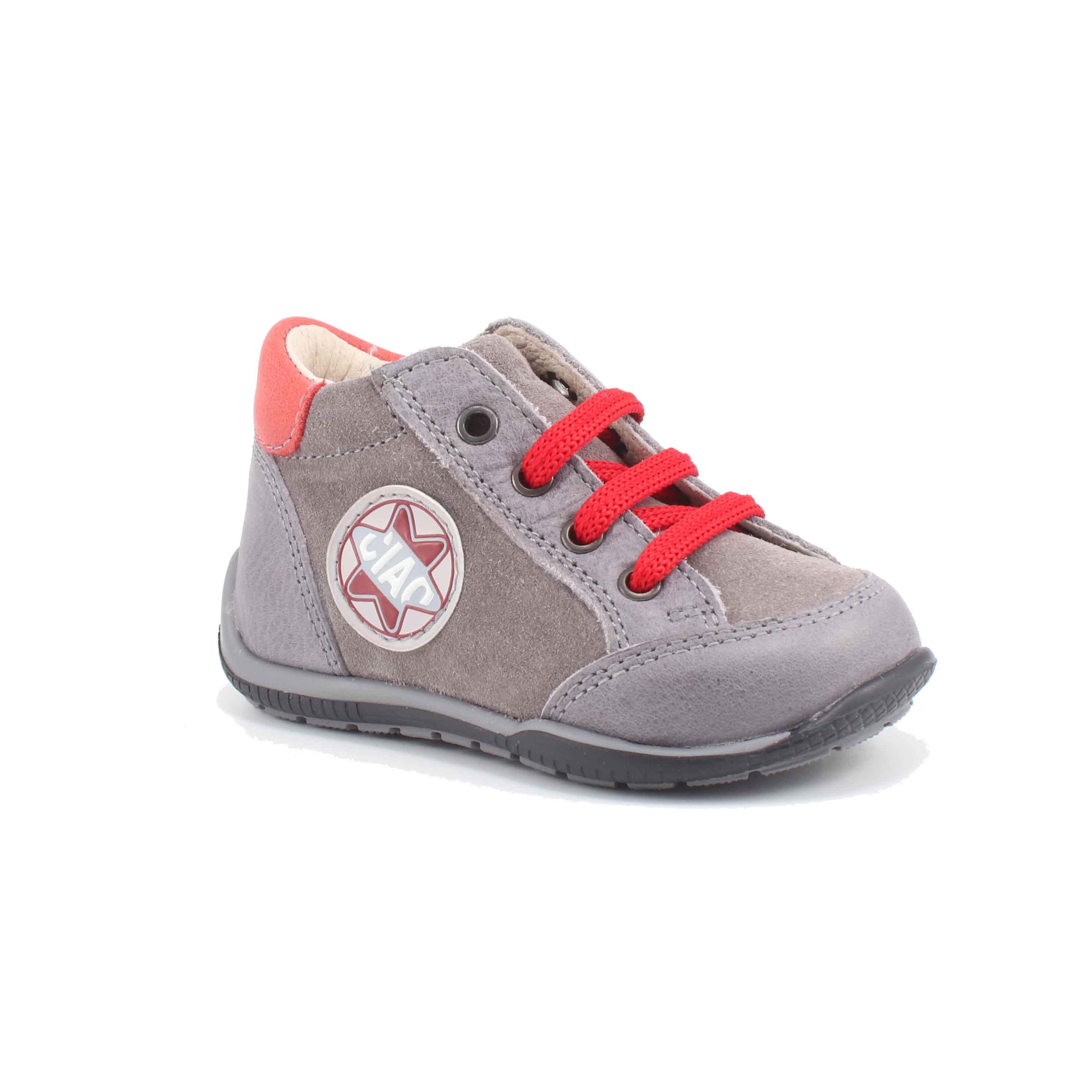 SCARPA ALLACCIATA GRIGIO PELLE
