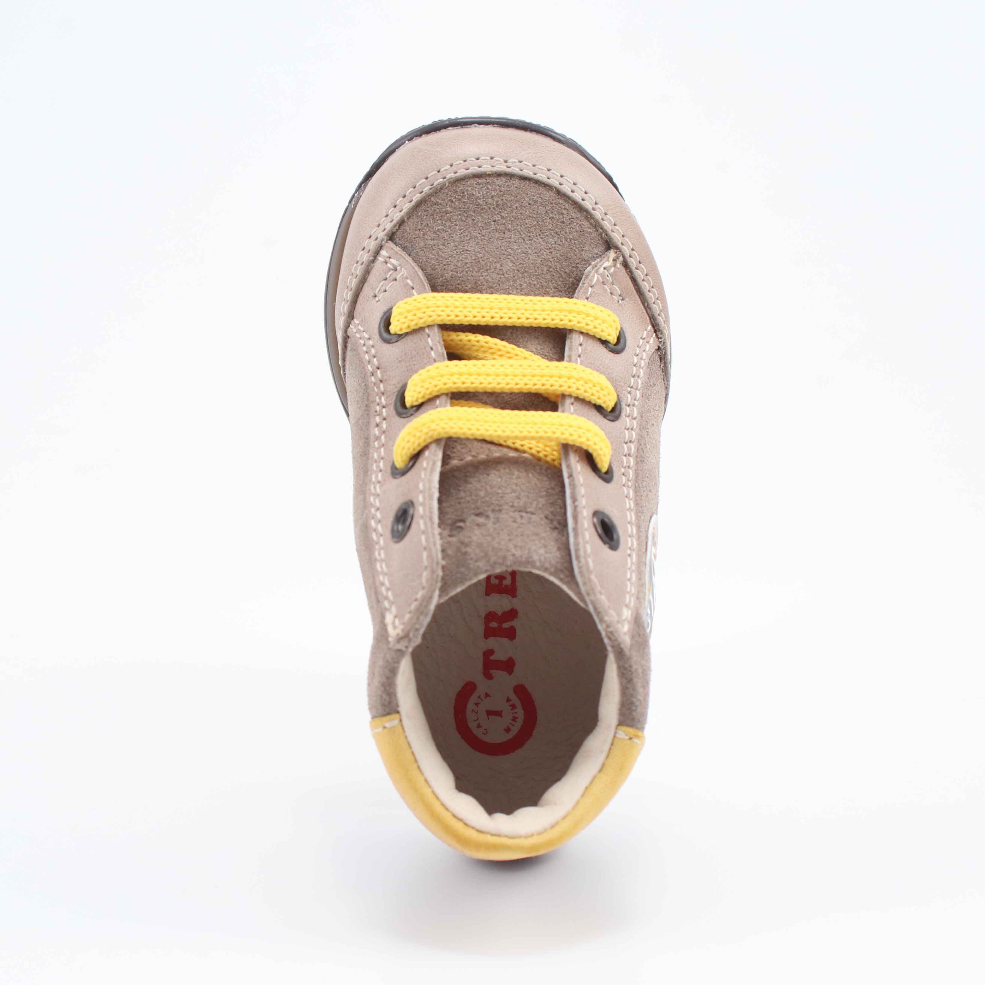 SCARPA ALLACCIATA TAUPE PELLE