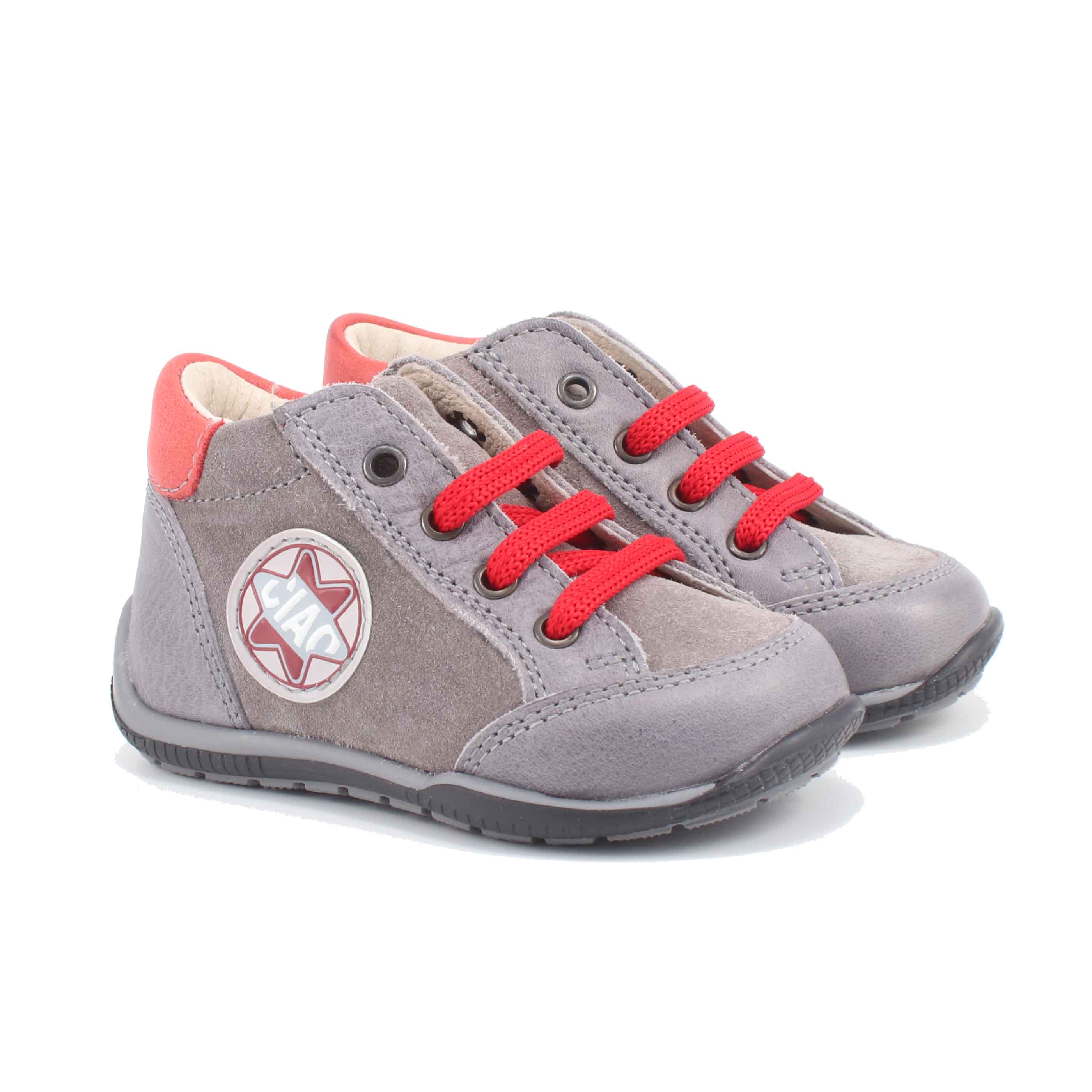 SCARPA ALLACCIATA GRIGIO PELLE