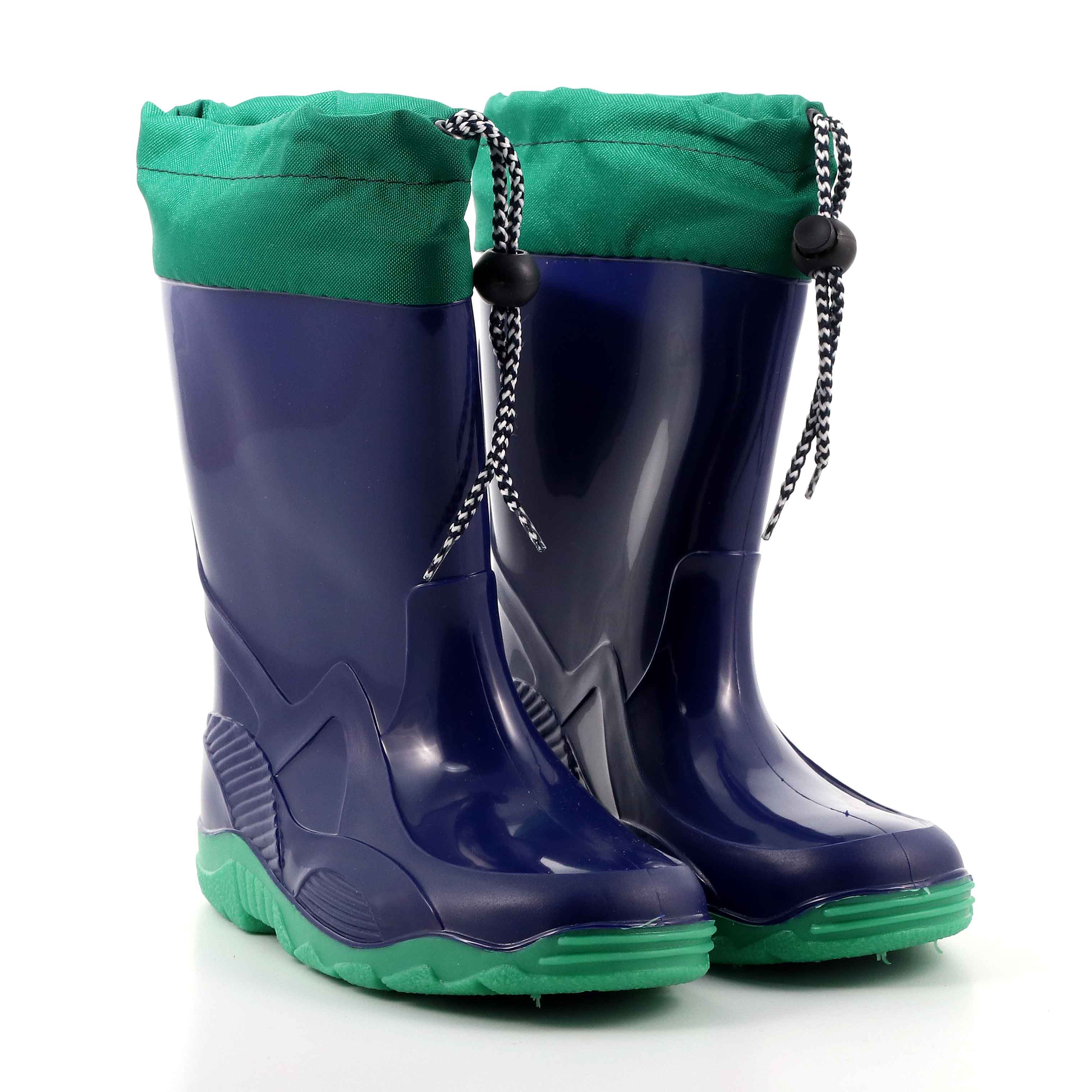 STIVALE PIOGGIA BLU GOMMA CON COLLARINO