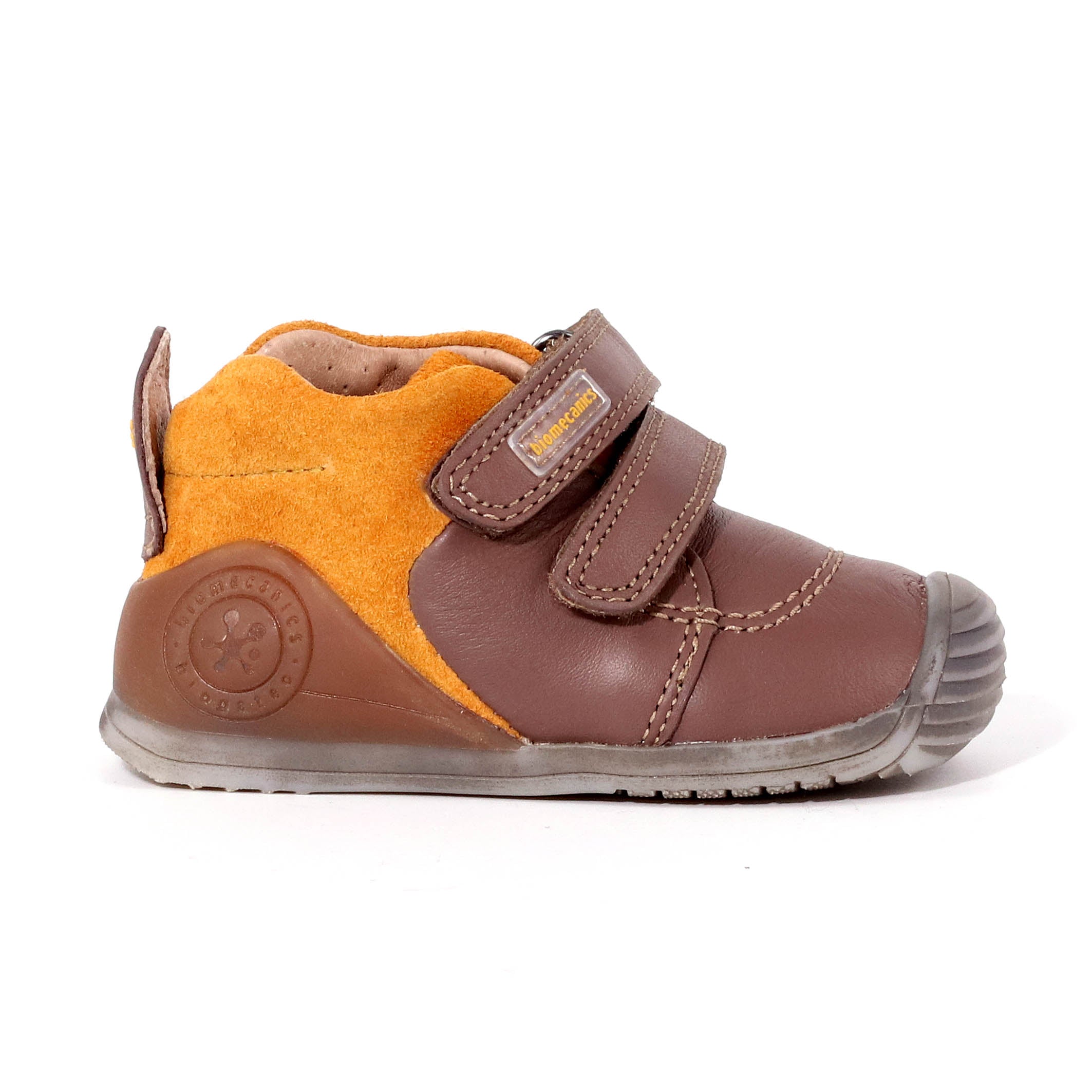 BOTIN dos velcros D-HUMO Y MOSTAZA