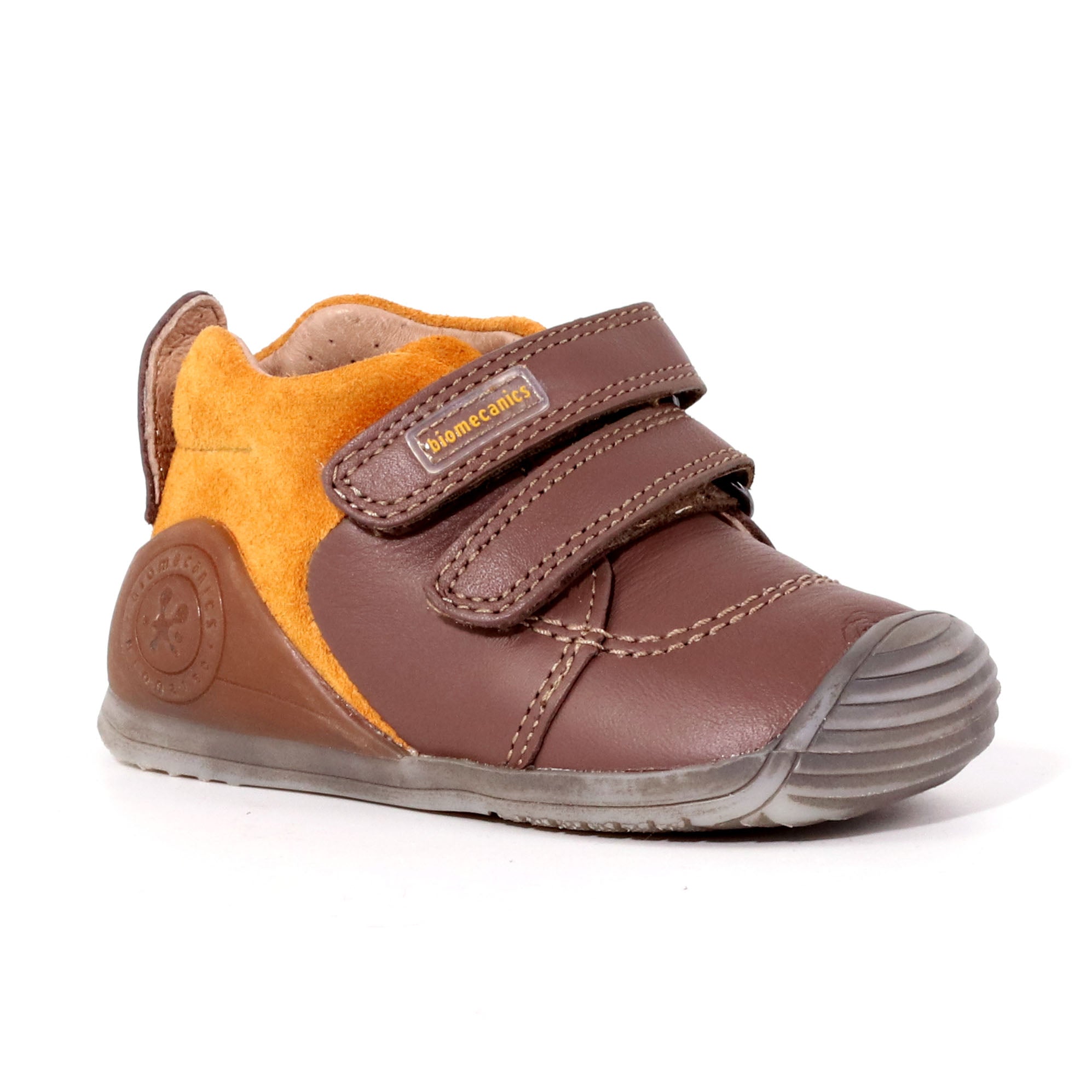 BOTIN dos velcros D-HUMO Y MOSTAZA