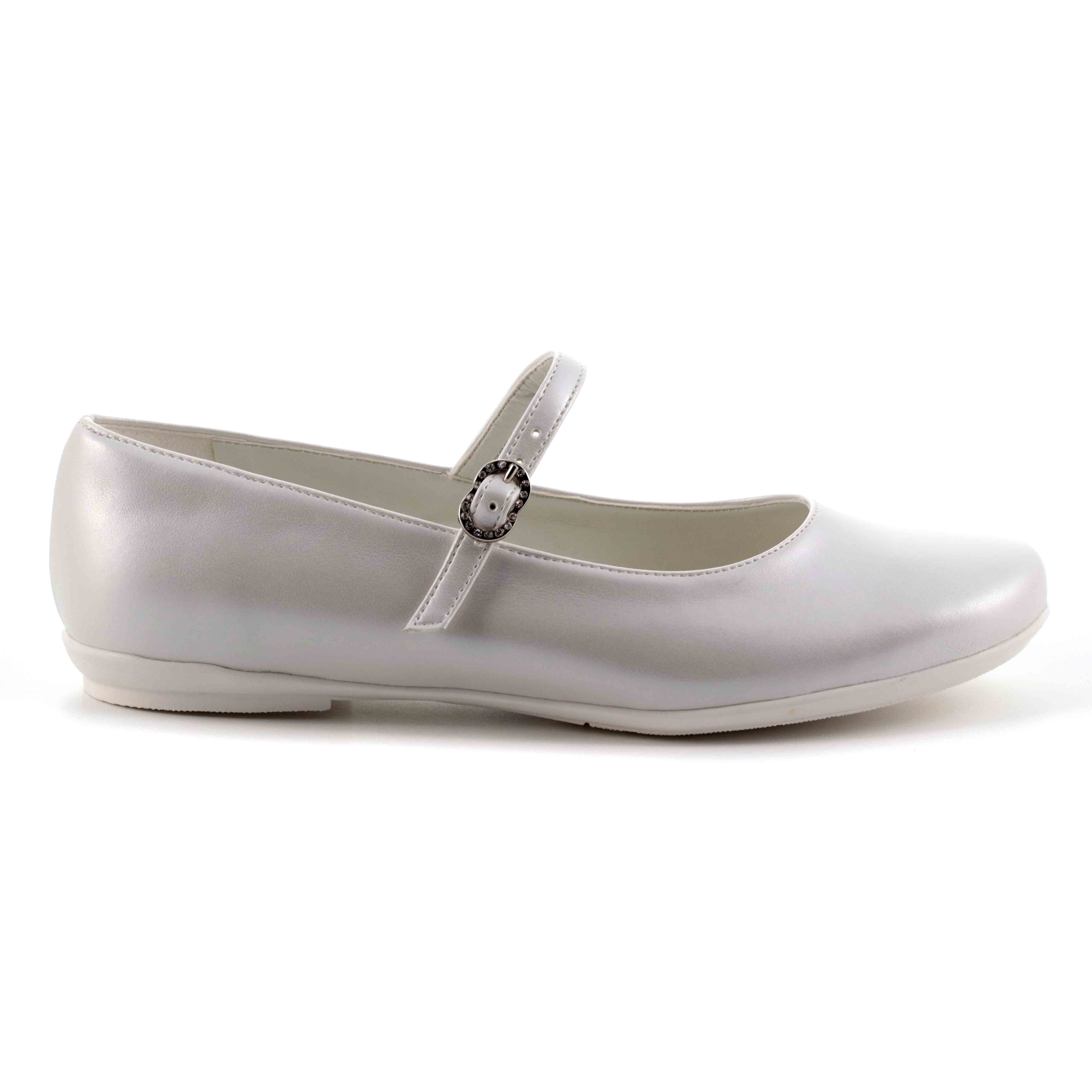 PERLATO BIANCO SINTETICO + FIBBIA STRASS