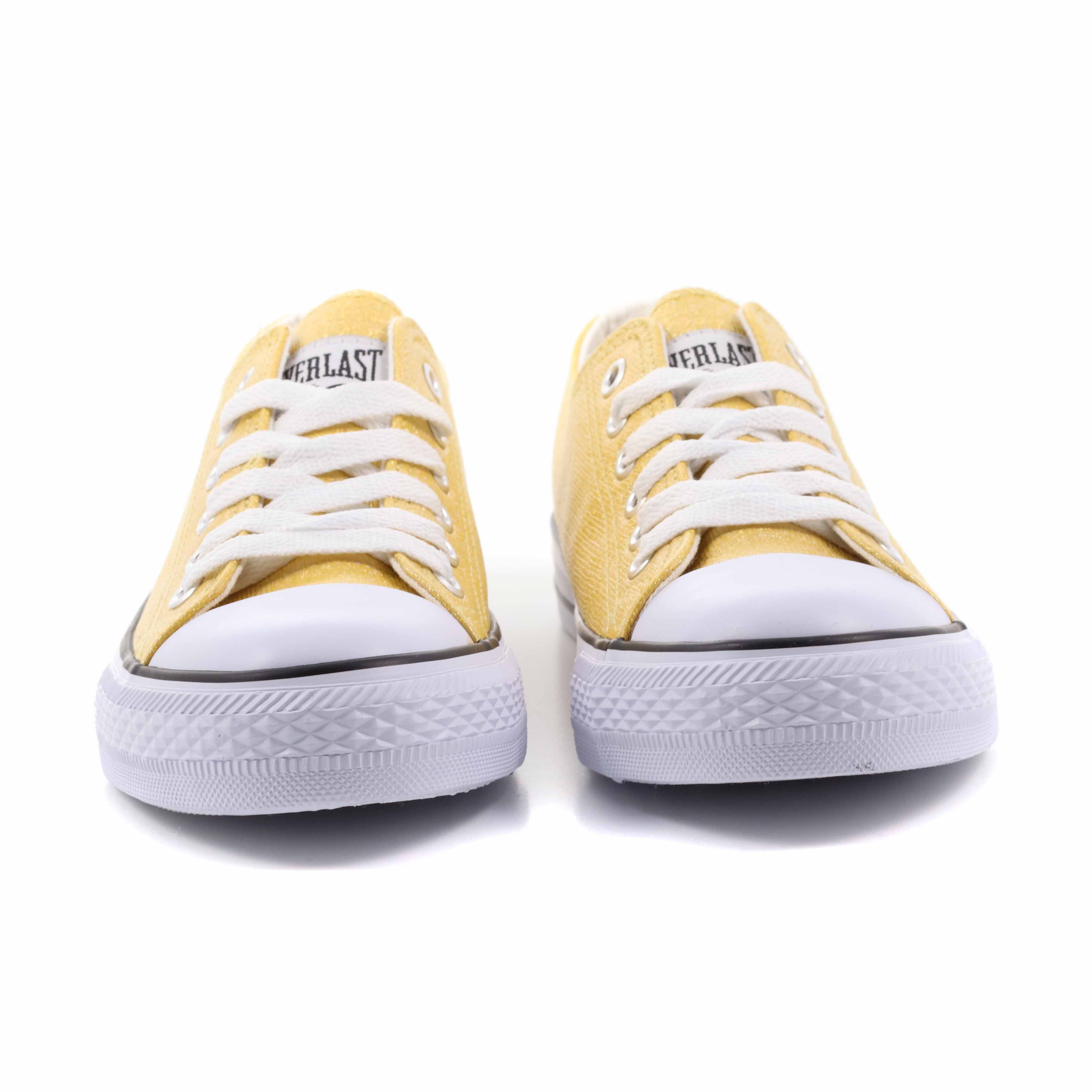 SNEAKER LACCI IN TELA GLITTER GIALLO