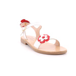 SANDALO BABY PELLE BIANCO ROSSO FI TINTA