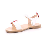 SANDALO BABY PELLE BIANCO ROSSO FI TINTA