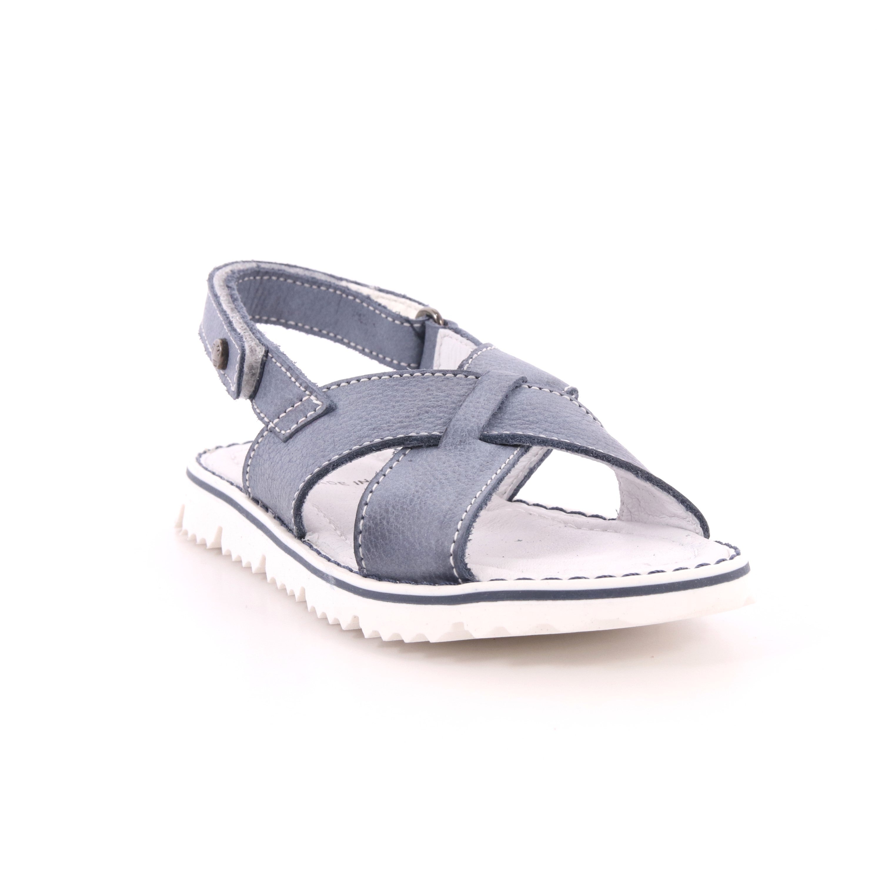 SANDALO VELCRO MASCHIO SBIANCATO BLU