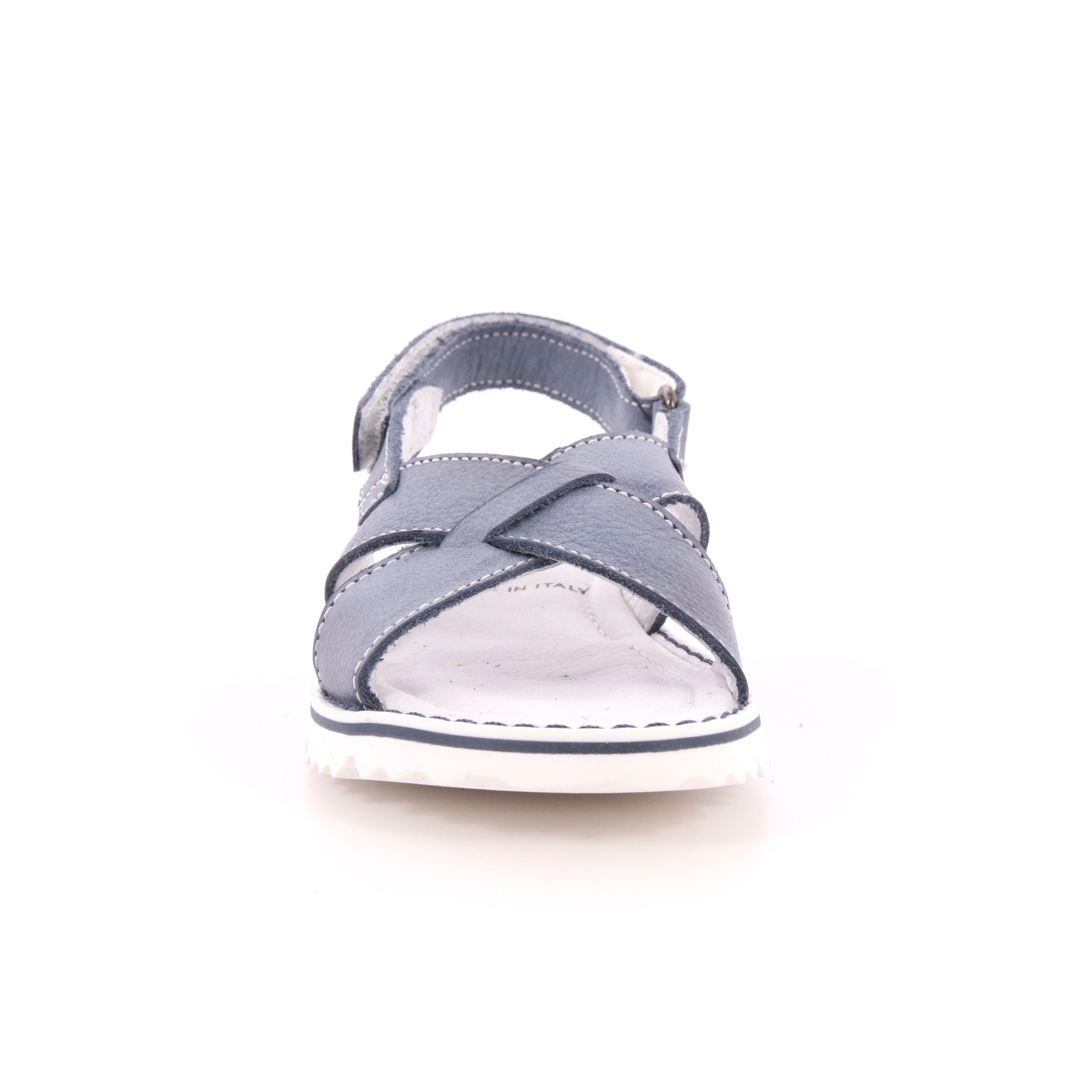 SANDALO VELCRO MASCHIO SBIANCATO BLU