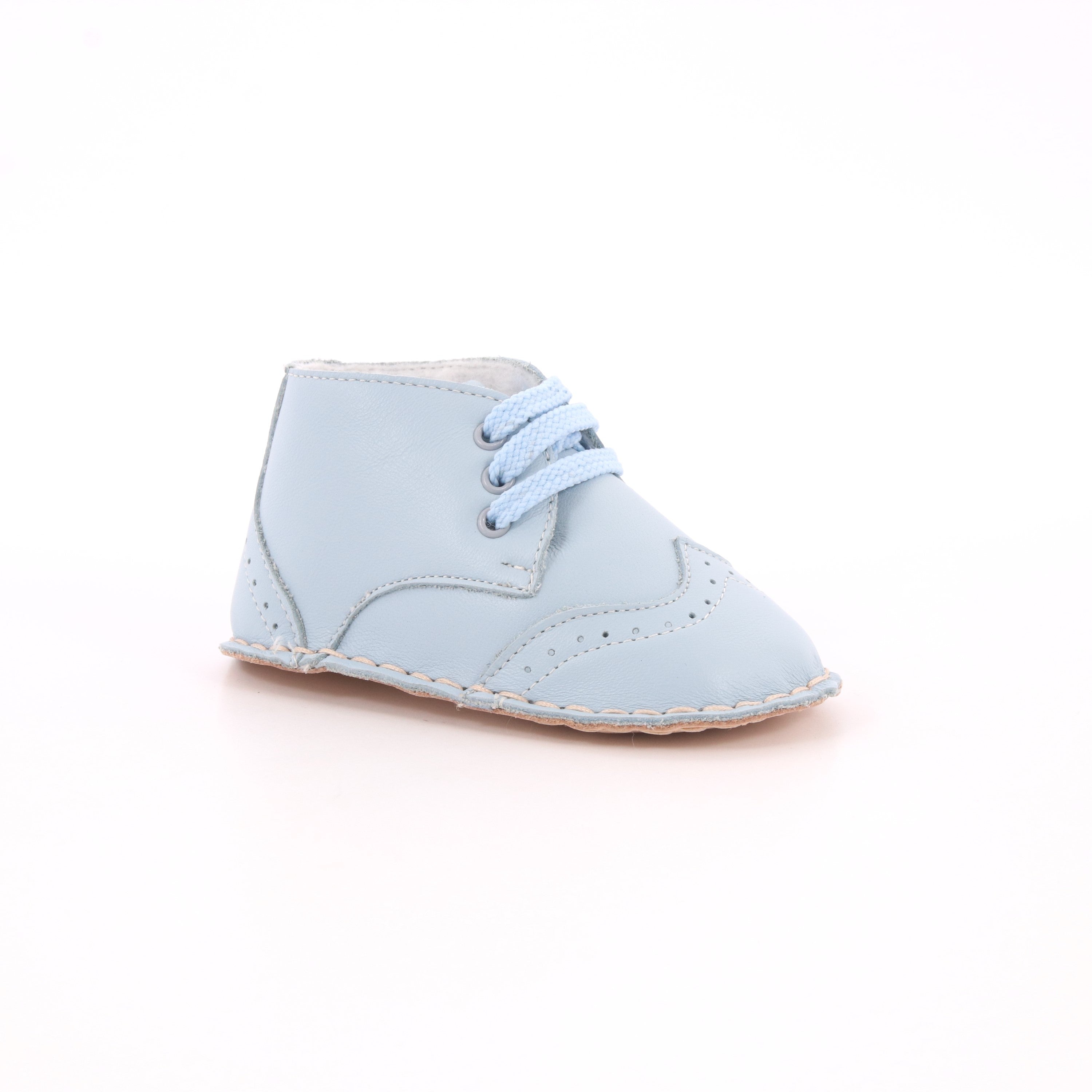 SCARPETTE IN PELLE INGLESINA CELESTE