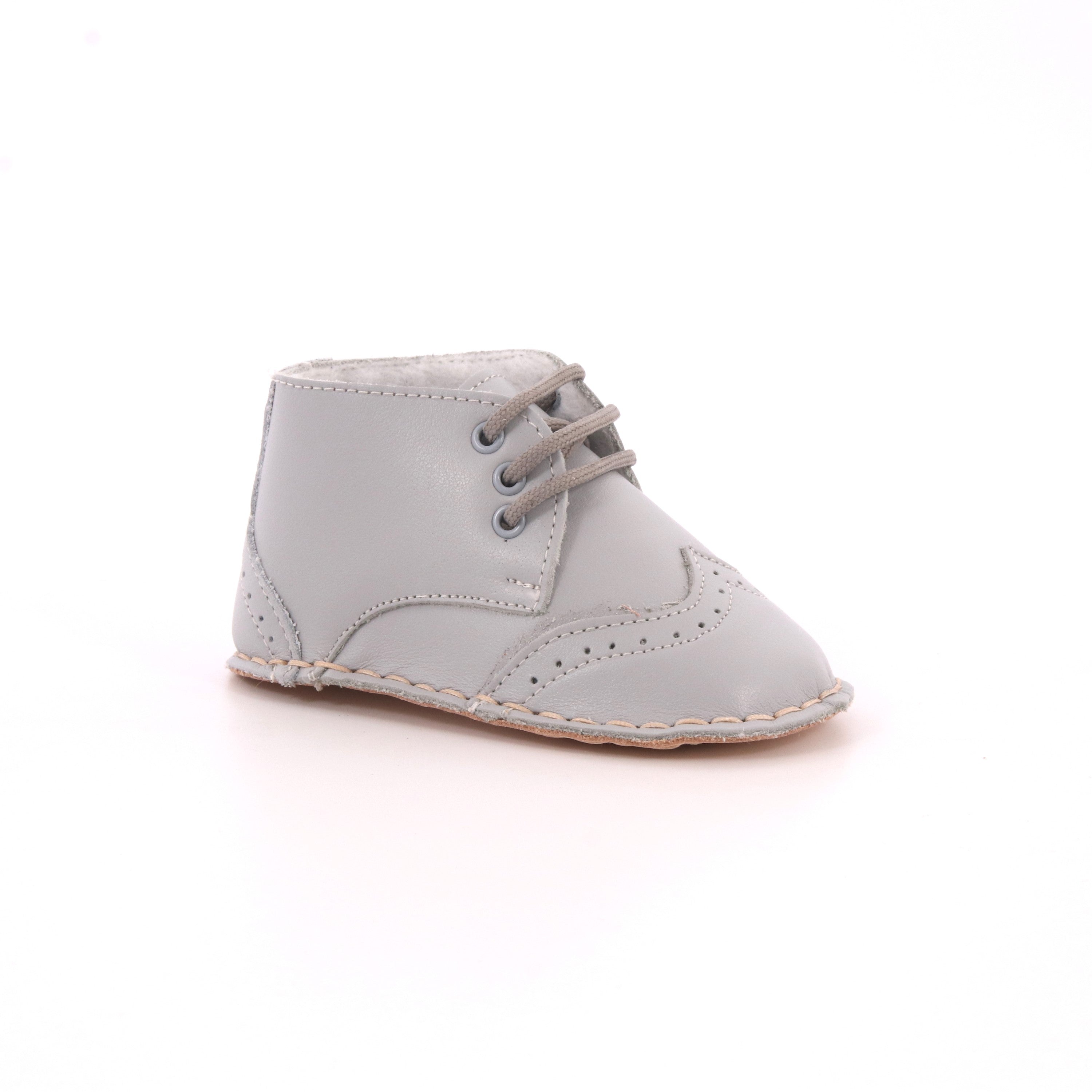 SCARPETTE IN PELLE INGLESINA GRIGIO