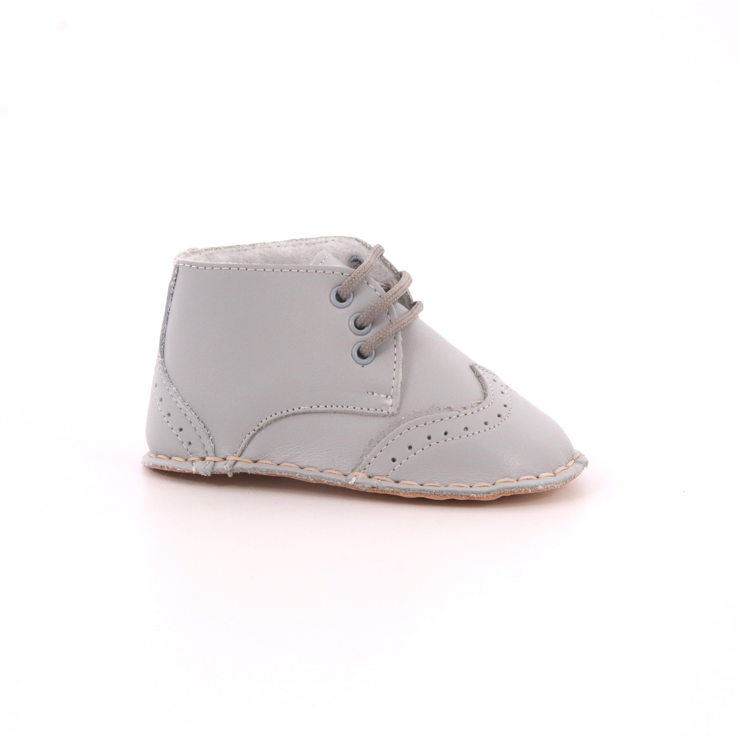 SCARPETTE IN PELLE INGLESINA GRIGIO