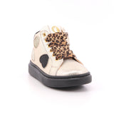 SNEAKER ALTA ALLACCIATA PLATINO/NERO
