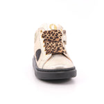 SNEAKER ALTA ALLACCIATA PLATINO/NERO